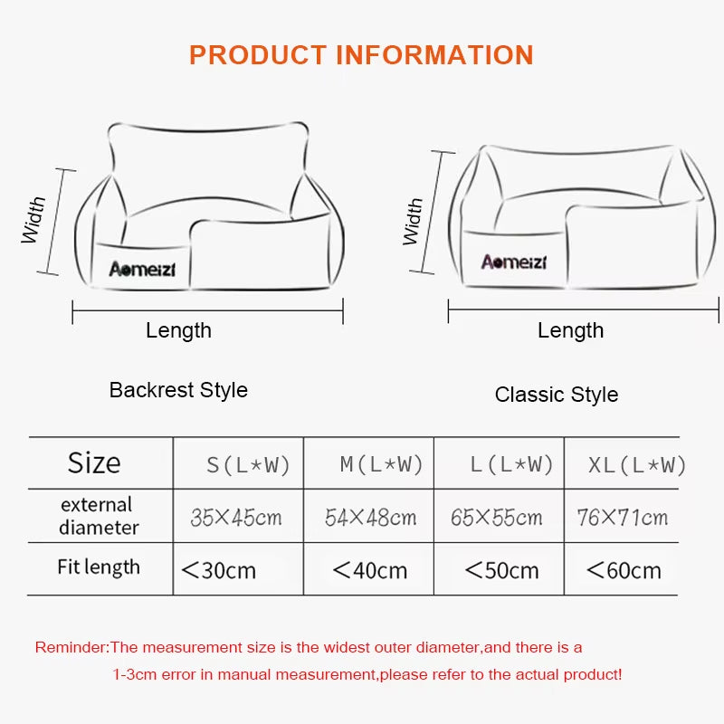 Big Dog Bed Removable Pet Sofa Bed for Small Medium Big Dogs Washable Cat House Mats Soft Pet Sleeping Beds Dog Accessories