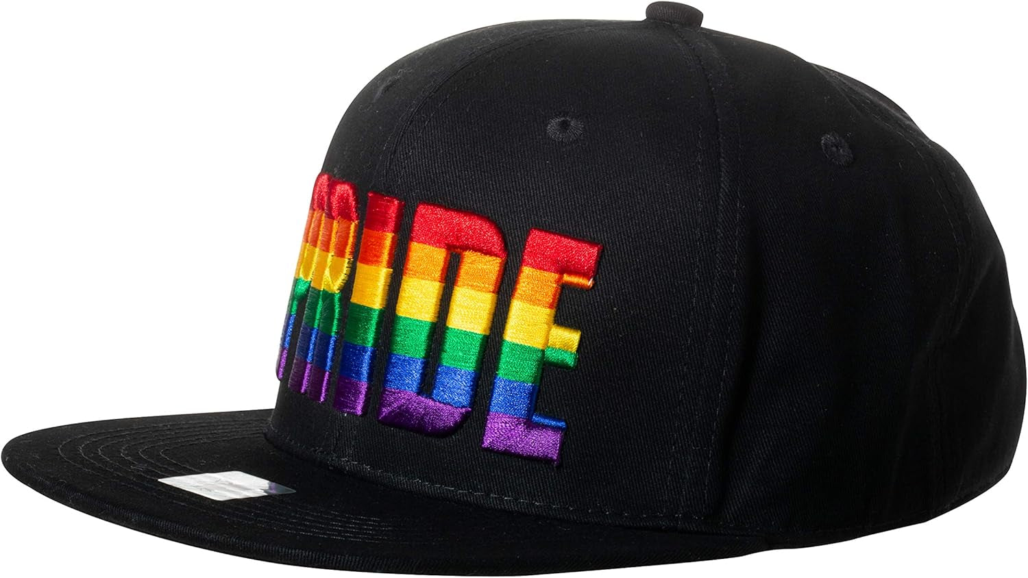 Rainbow Pride Snapback Hat Cap Black (Pride Letters)