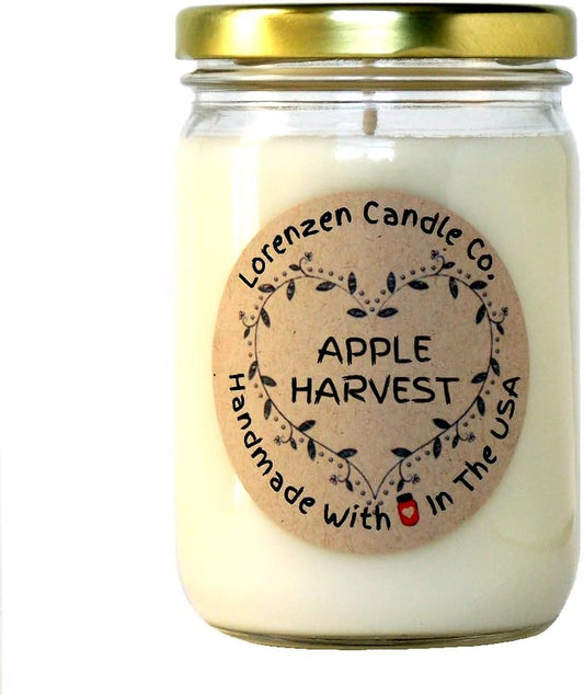 Apple Harvest Soy Candle, 12Oz | Handmade in the USA with 100% Soy Wax