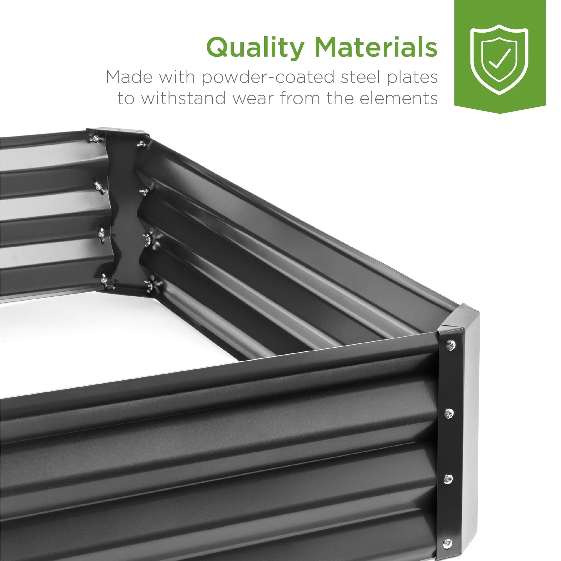 6X3X1Ft Outdoor Metal Raised Garden Bed for Vegetables, Flowers, Herbs, Plants - Dark Gray