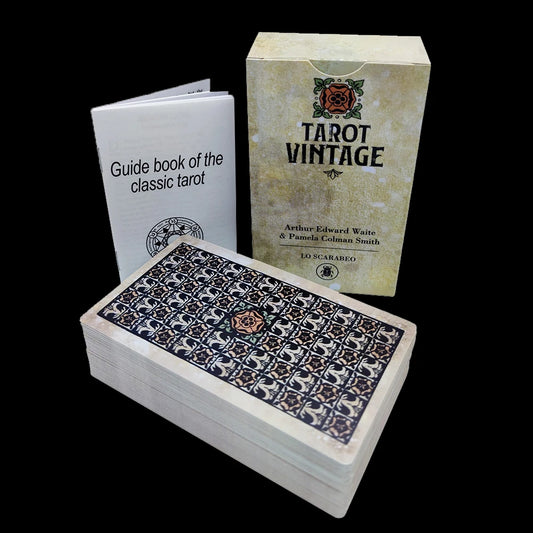 The Vintage Divination Tarot Deck, 78 Antique Style Tarot Cards with Guidebook, Standard Size: 4.75" X 2.75"