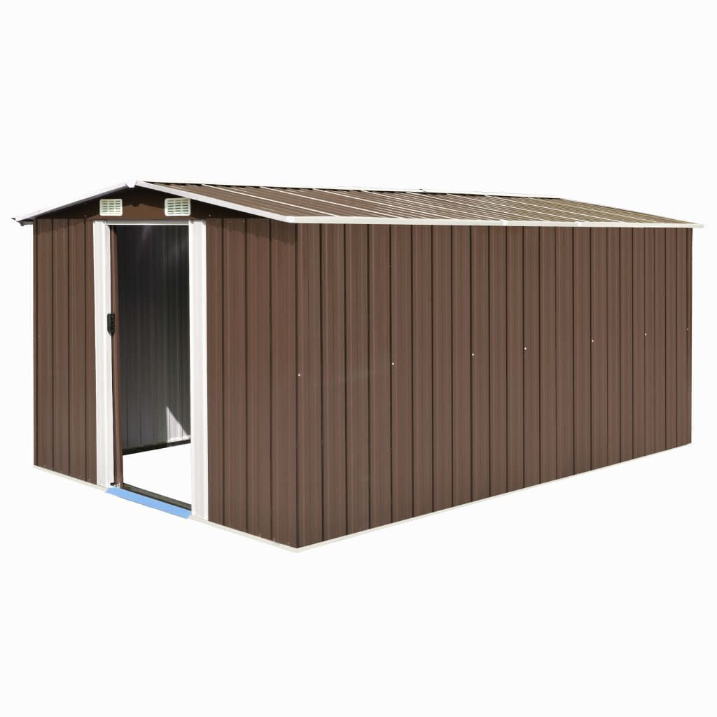 Garden Shed Gray Galvanized Steel 101.2 X 154.3 X 71.3 In