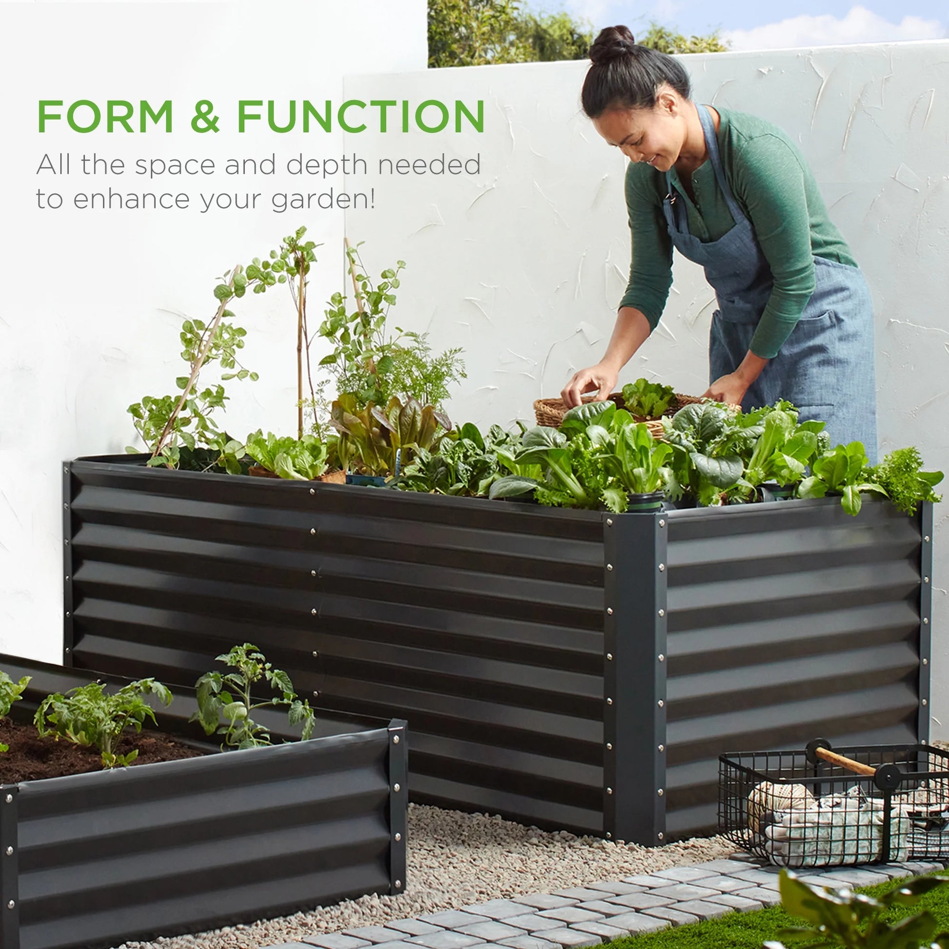6X3X2Ft Outdoor Metal Raised Garden Bed, Planter Box for Vegetables, Flowers, Herbs - Gray