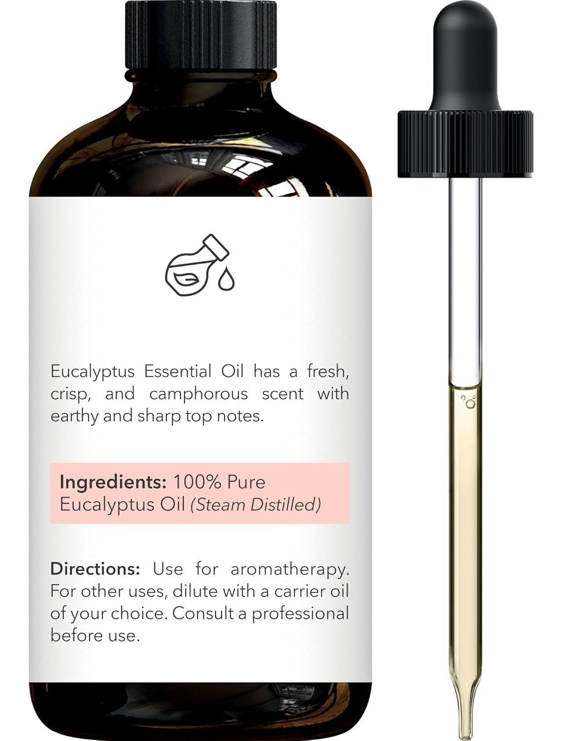 Eucalyptus Essential Oil - Huge 4 Fl Oz - 100% Pure and Natural - Premium Grade with Dropper - for Aromatherapy and Diffuser