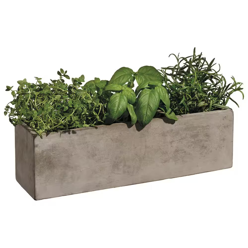 12.3 In. Trio Medium Concrete Gray Concrete Planter (3.6 In. L X 12.3 In. W X 3.5 In. H)