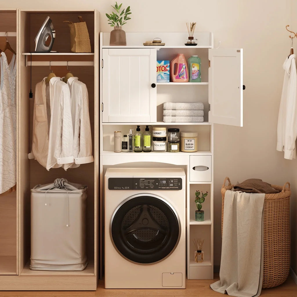 over the Toilet Storage Cabinet, Bathroom Shelf over Toilet, Bathroom Storage Cabinet Organizer - White