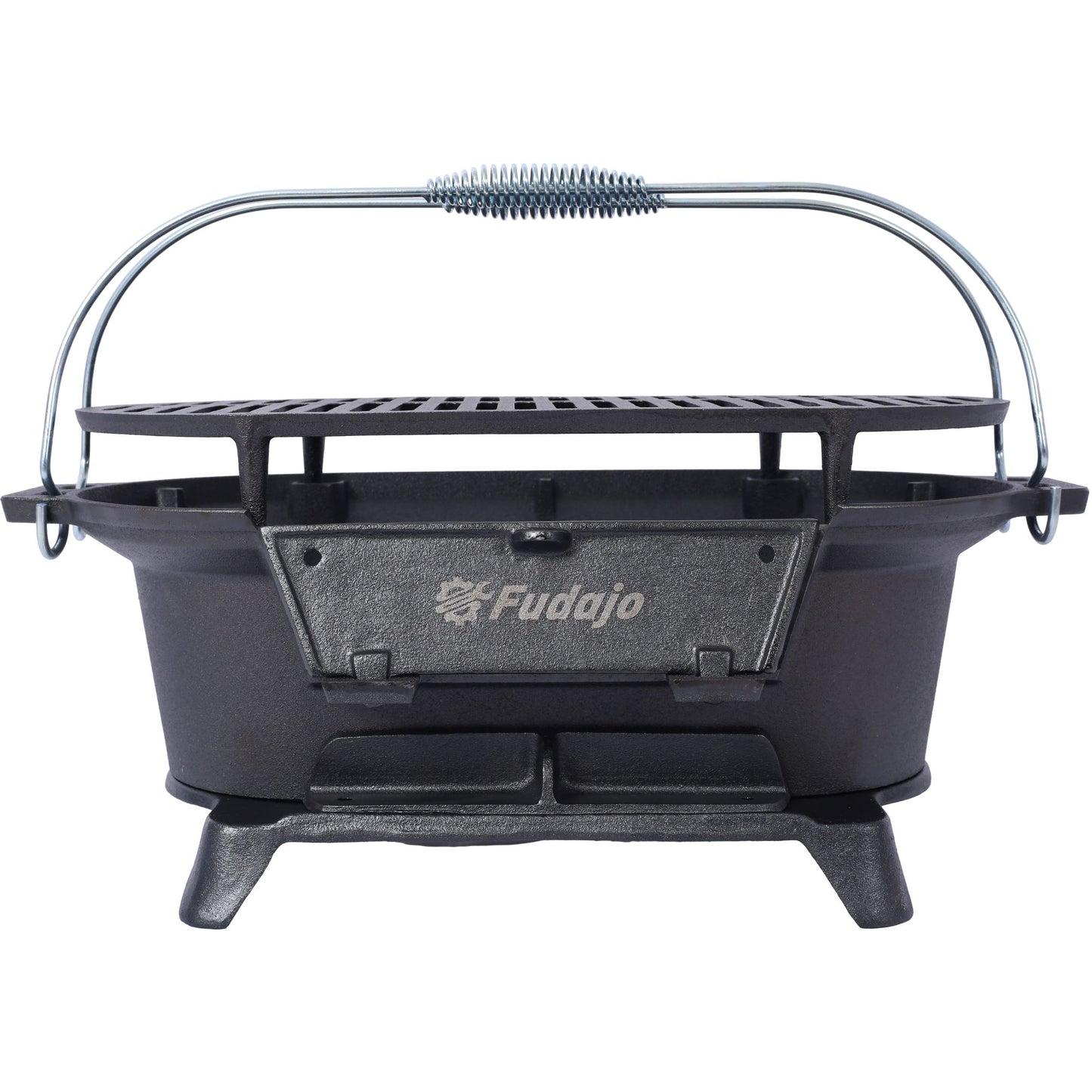 Outdoor Oval Cast Iron Grill, Portable Charcoal Grill, and Desktop Cast Iron Frying Pan