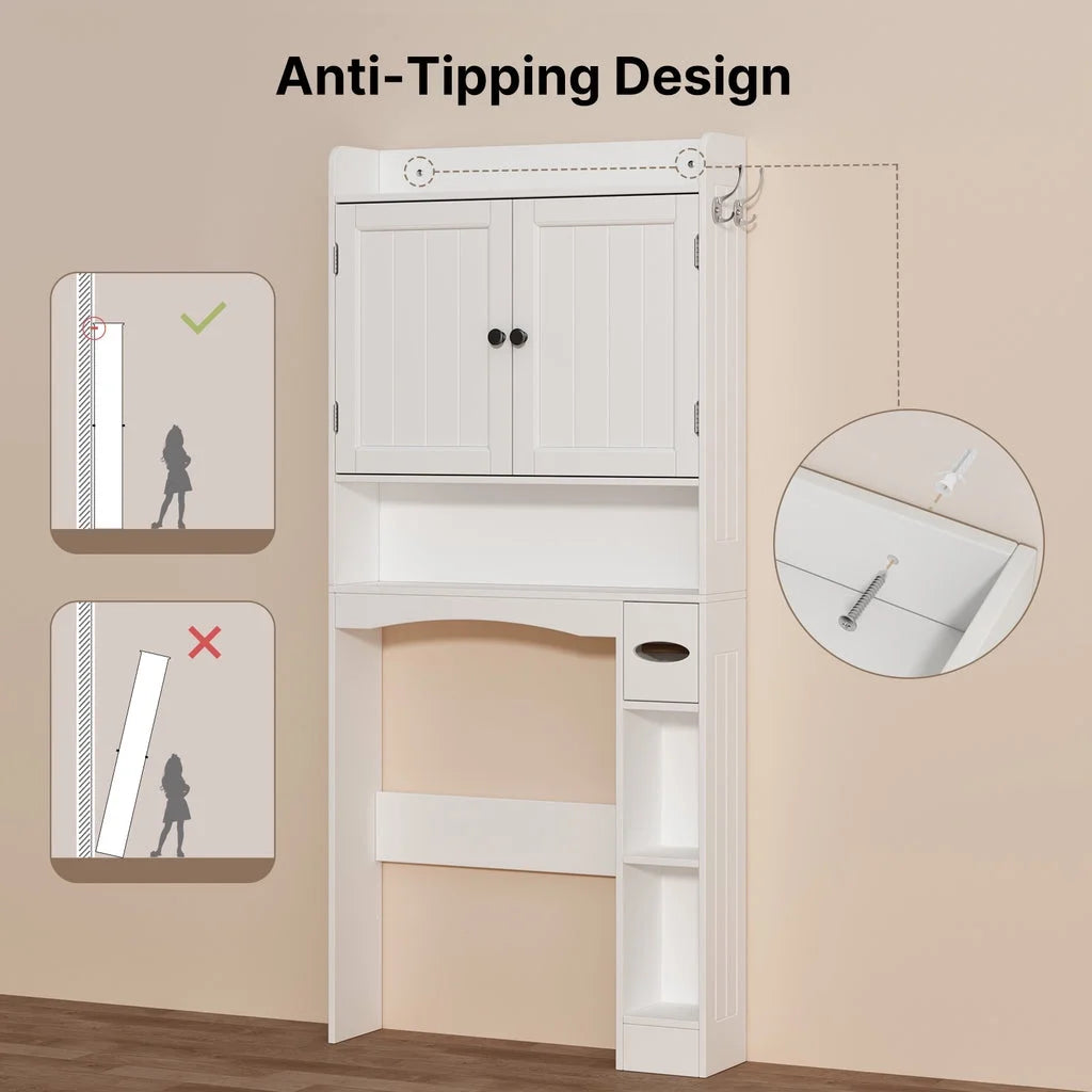 over the Toilet Storage Cabinet, Bathroom Shelf over Toilet, Bathroom Storage Cabinet Organizer - White