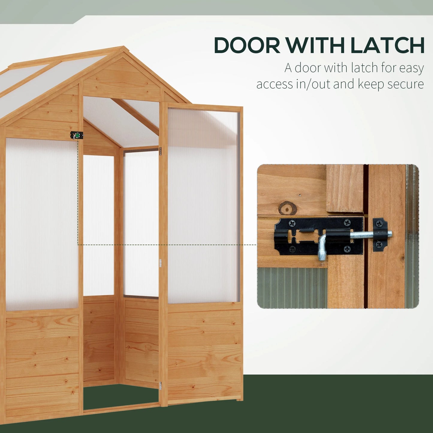 6' X 4' X 7' Walk-In Polycarbonate Greenhouse, Lockable Door