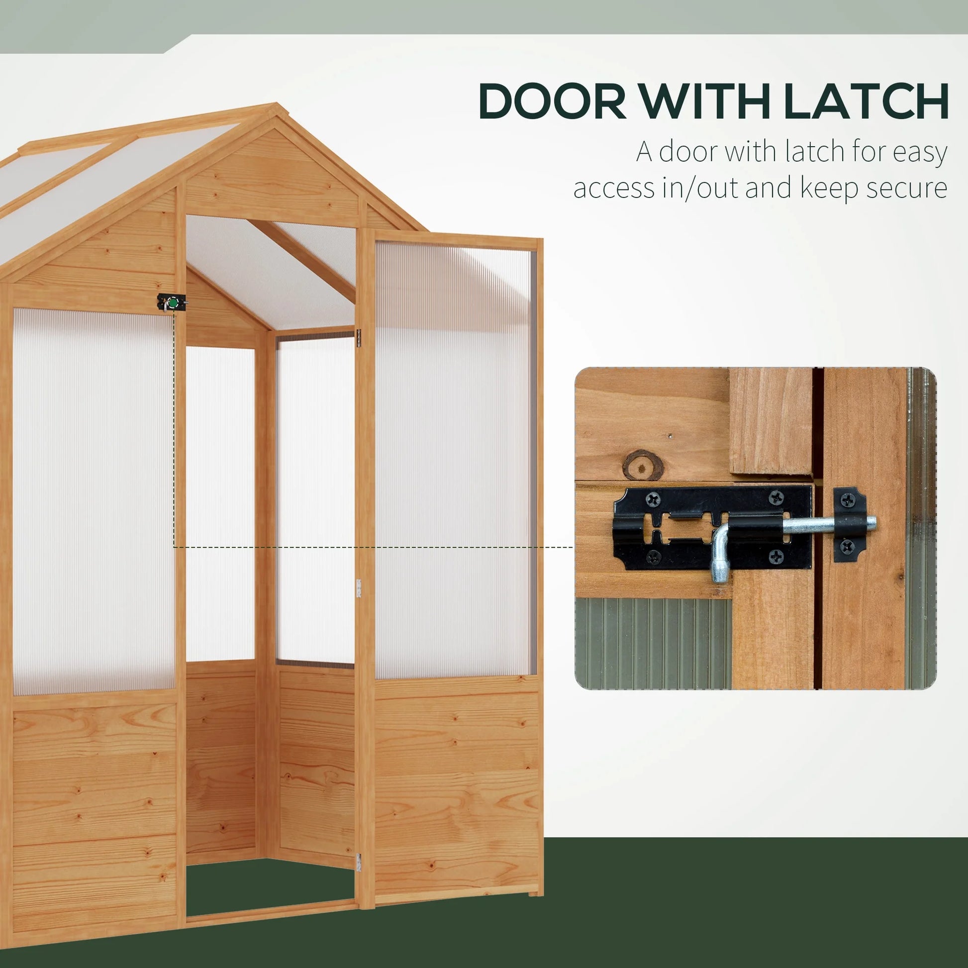 6' X 4' X 7' Walk-In Polycarbonate Greenhouse, Lockable Door