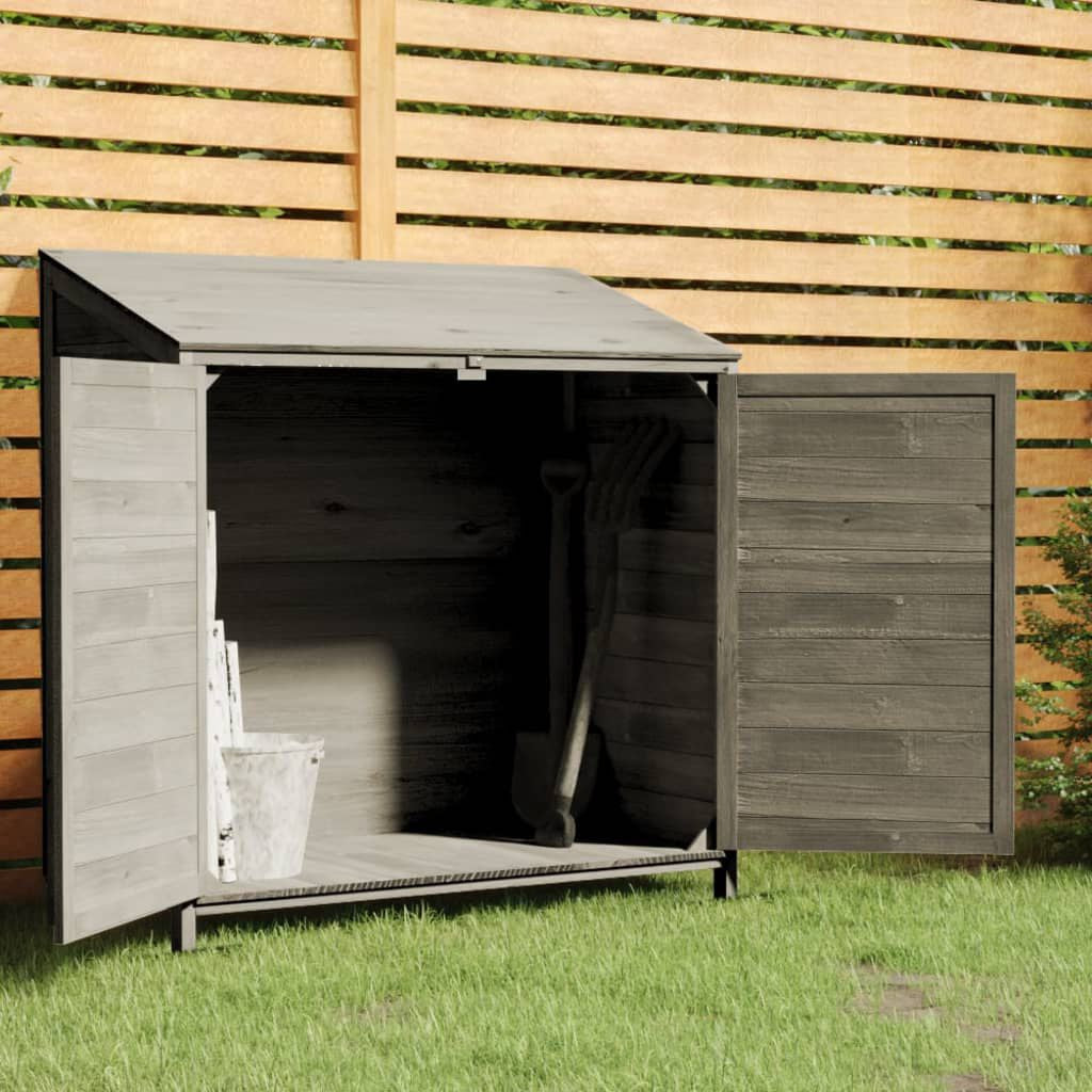 Garden Shed Anthracite Solid Fir Wood Medium Garden Shed