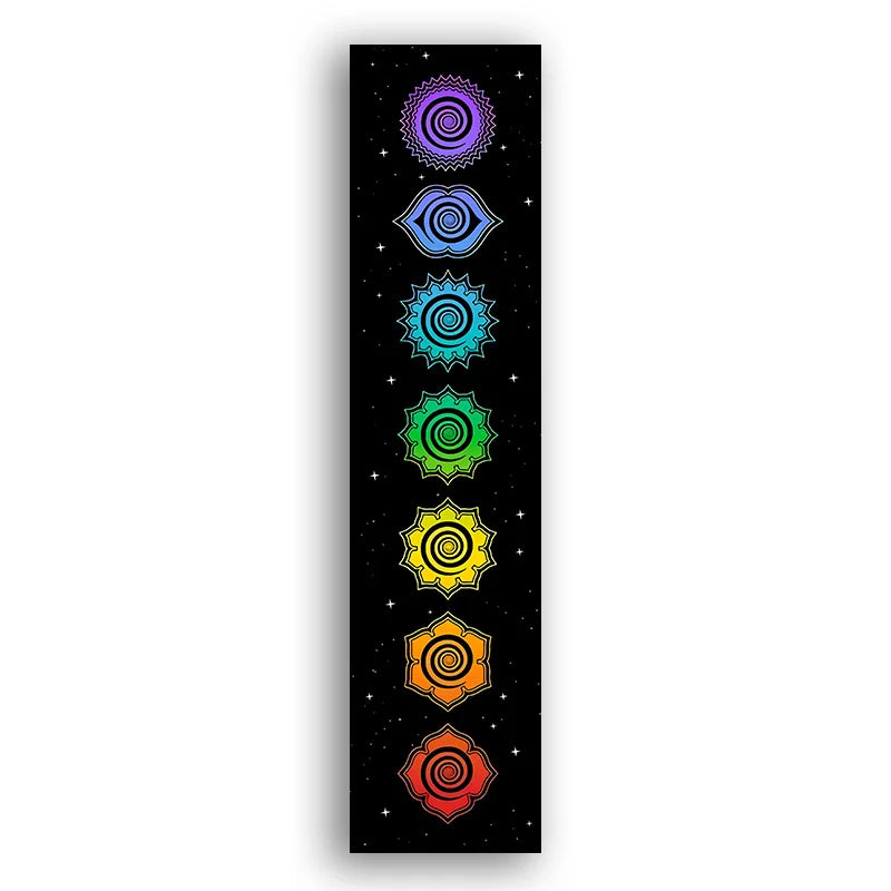 Rainbow Chakras Tapestry Buddhism Yoga Cosmic Energy Centers Meditation Tapestries Black Wall Hanging Bedroom Drom Home Decor
