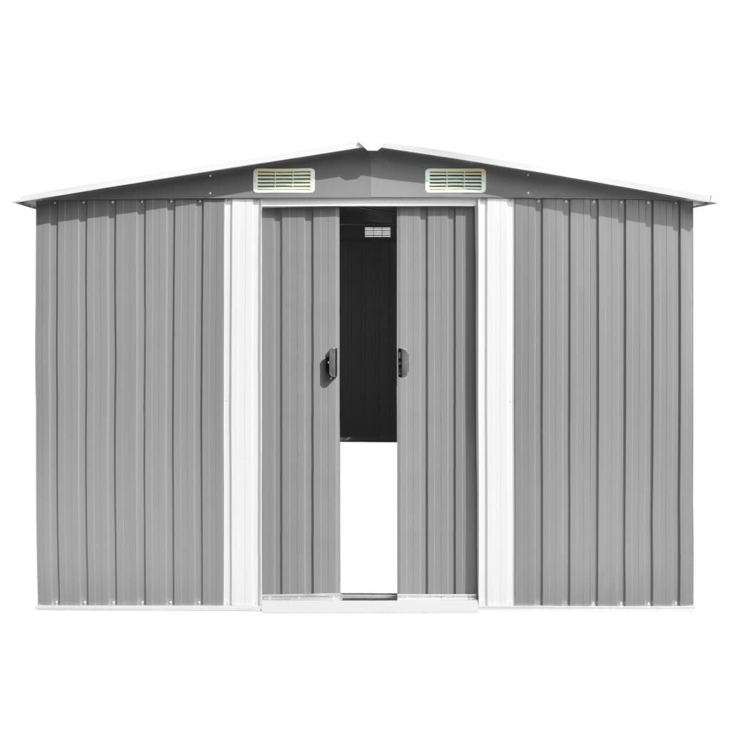 Garden Shed Gray Galvanized Steel 101.2 X 154.3 X 71.3 In