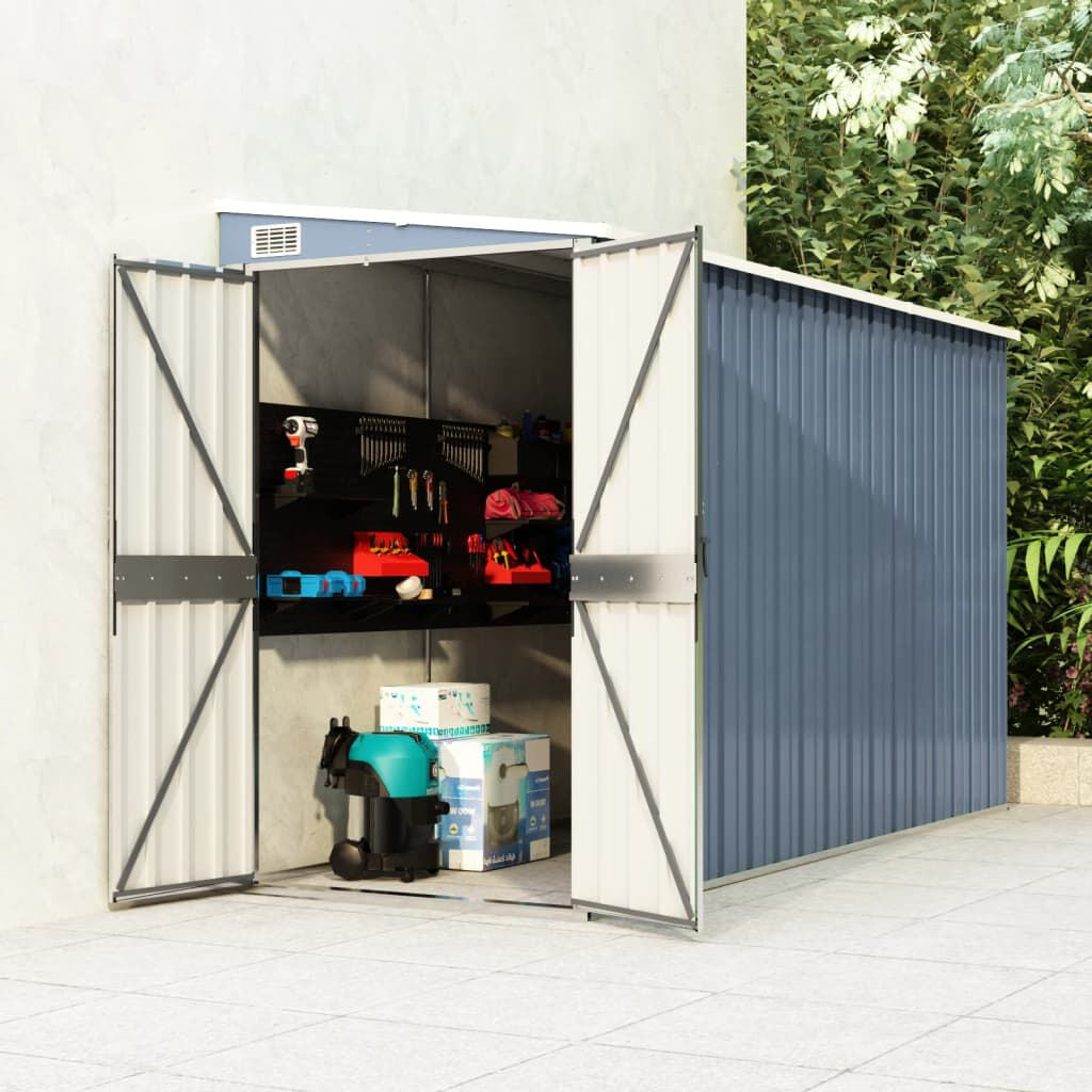 Garden Shed Grey Galvanized Steel Large Garden Shed Rectangular