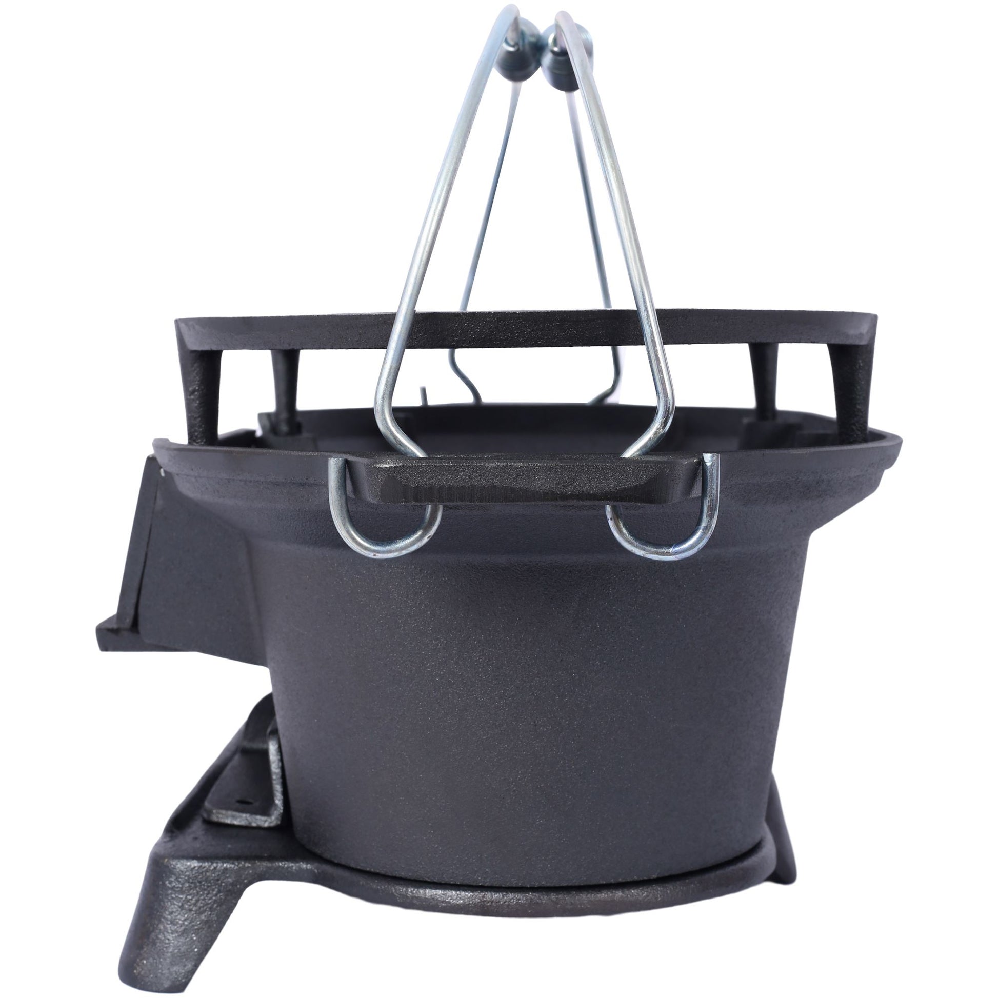Outdoor Oval Cast Iron Grill, Portable Charcoal Grill, and Desktop Cast Iron Frying Pan