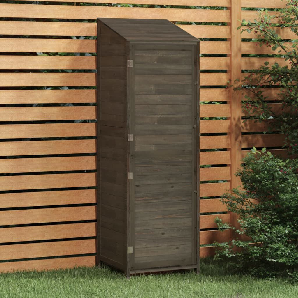 Garden Shed Anthracite Solid Fir Wood Medium Garden Shed
