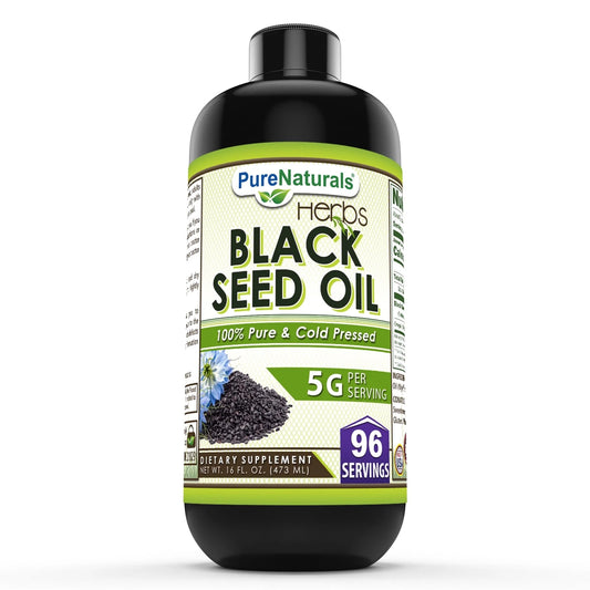 Natural Raw Black Seed Oil 16 Oz | Natural Cold Pressed Black Cumin Seed Oil from 100% Genuine Nigella Sativa | Non-Gmo | Gluten Free