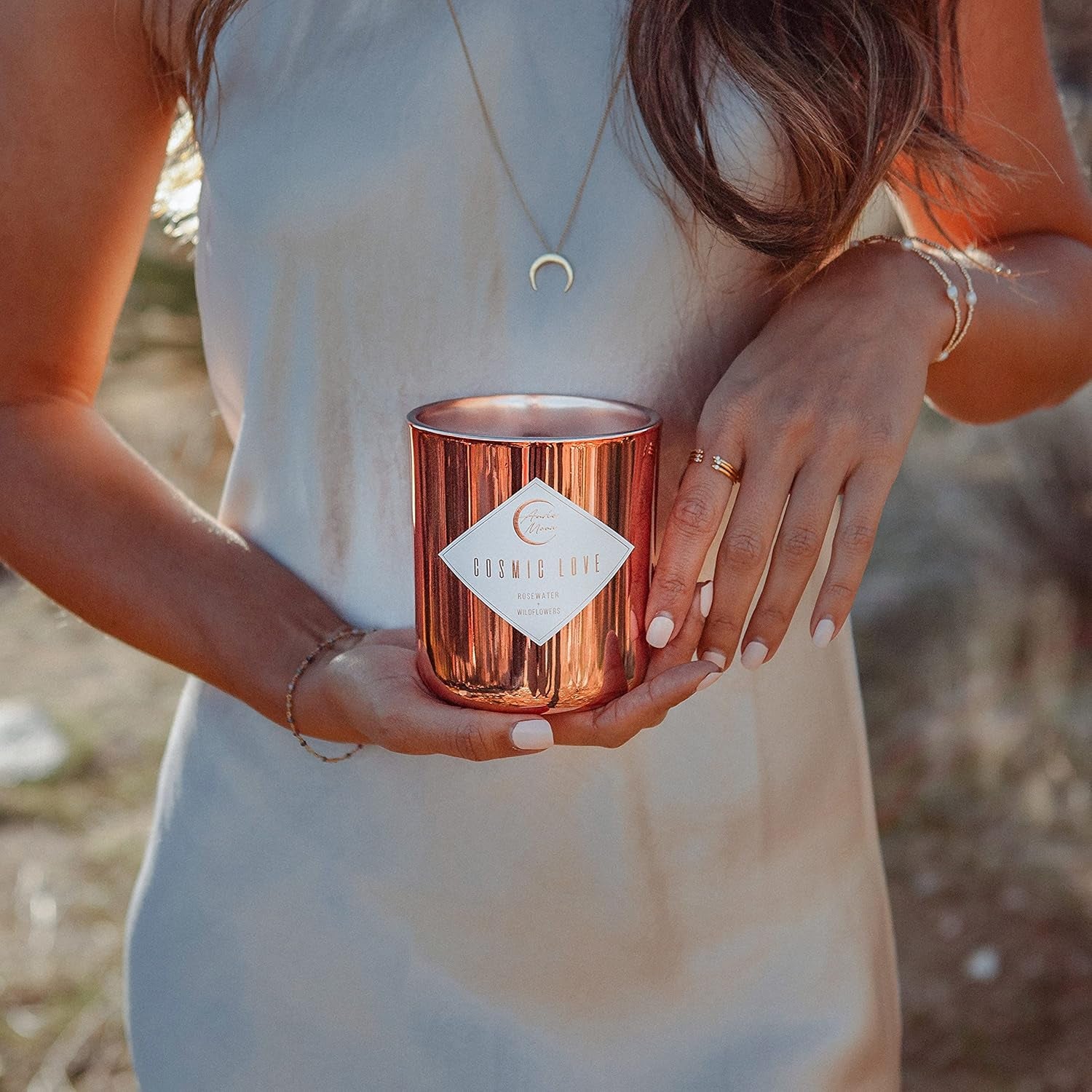 | Rosewater + Wildflowers Scented Luxury Soy Coconut Candle for Women | Slow 70+ Hour Burn | Wood Crackling Wicks | 12 Oz Premium Glass | Hand-Poured in California