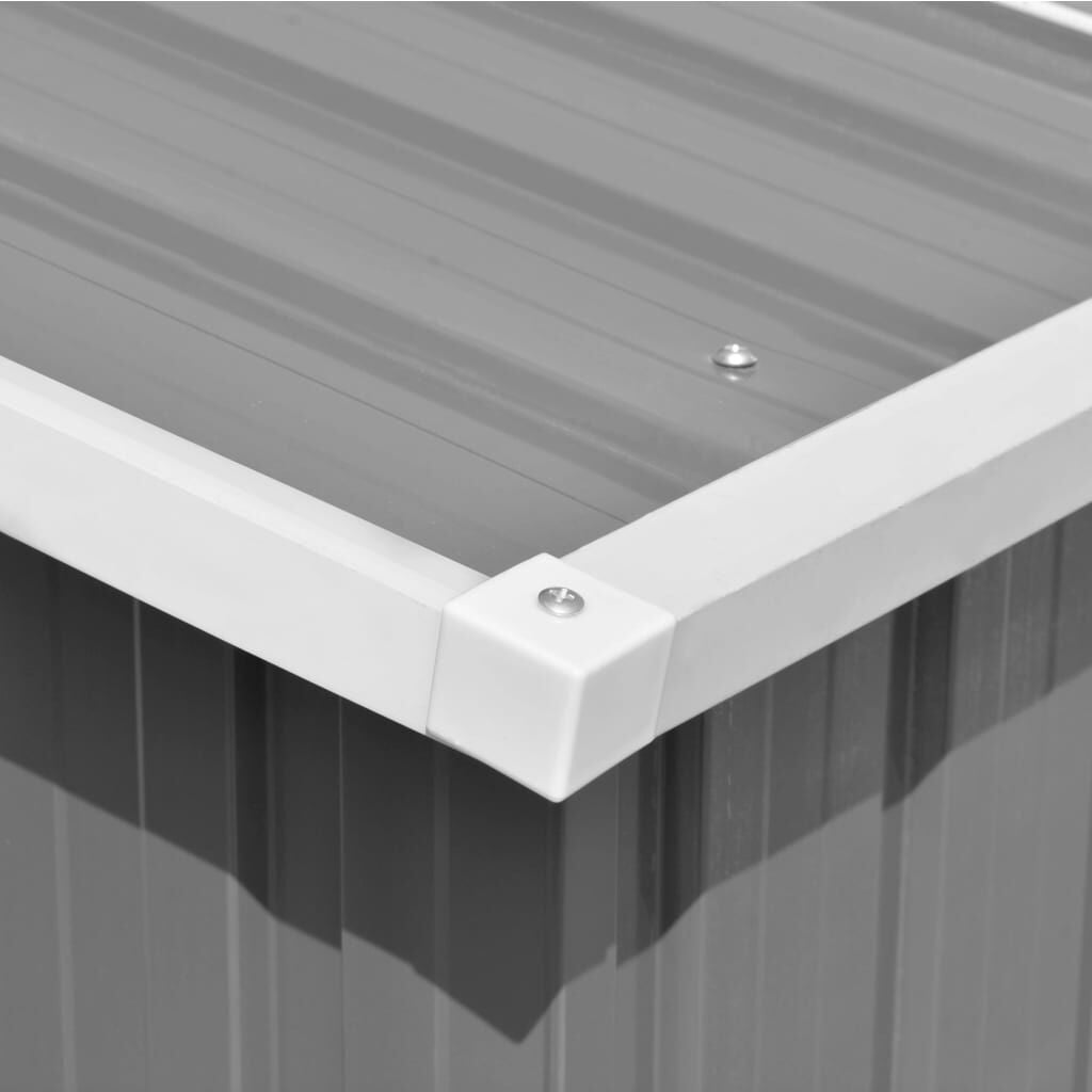 Garden Shed Gray Galvanized Steel 101.2 X 154.3 X 71.3 In