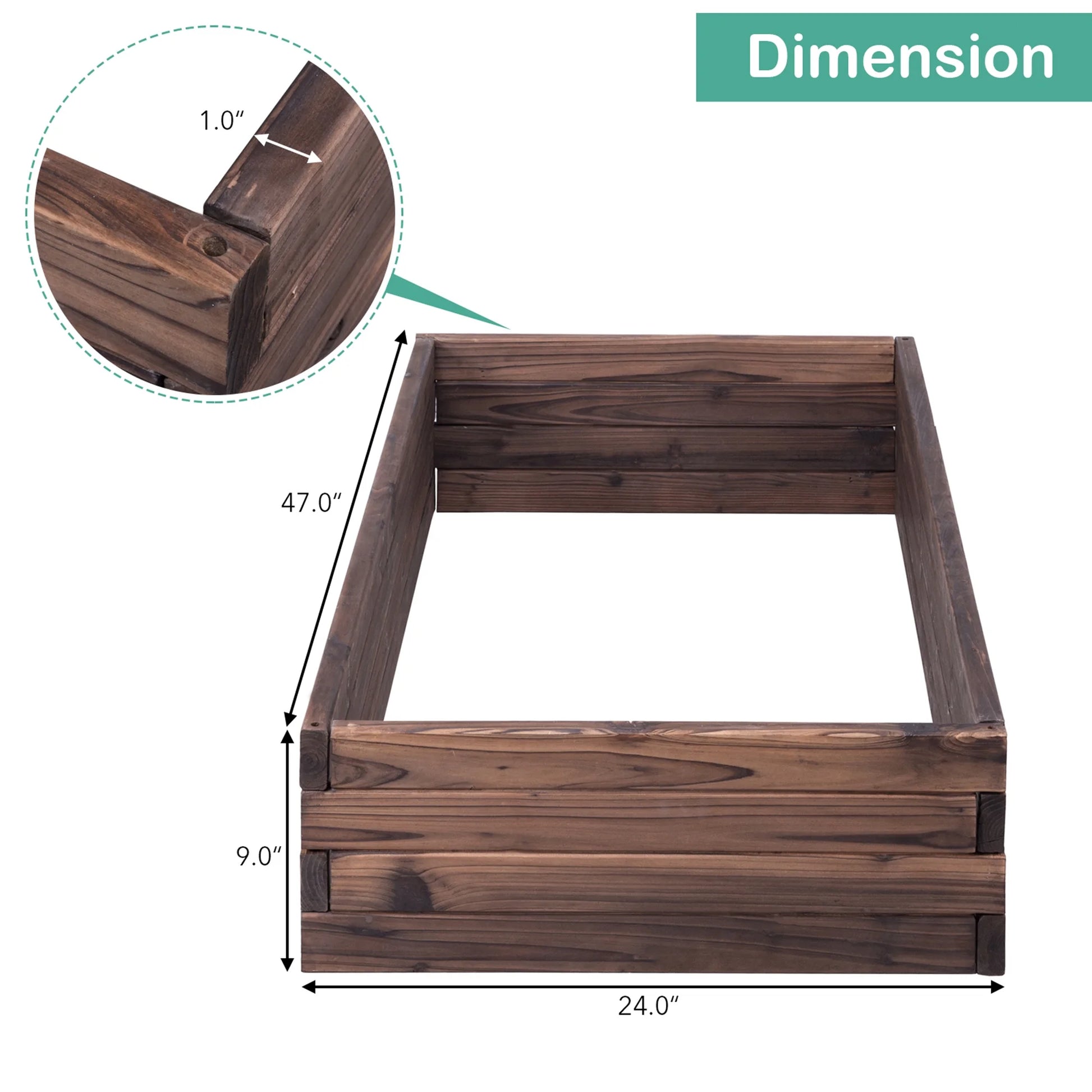 Wooden Raised Garden Bed Kit - Elevated Planter Box for Growing Herbs Vegetable