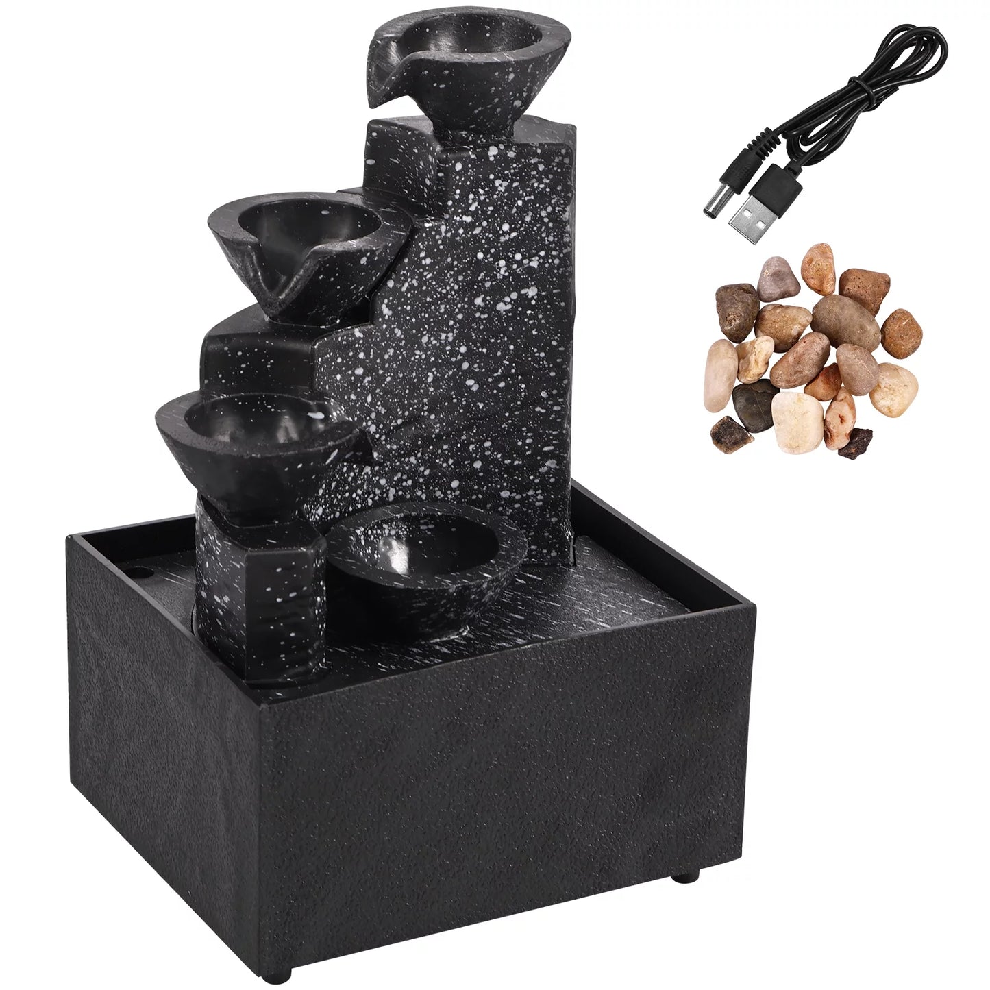 Pcapzz Indoor & Outdoor ABS Tabletop Waterfall Fountain