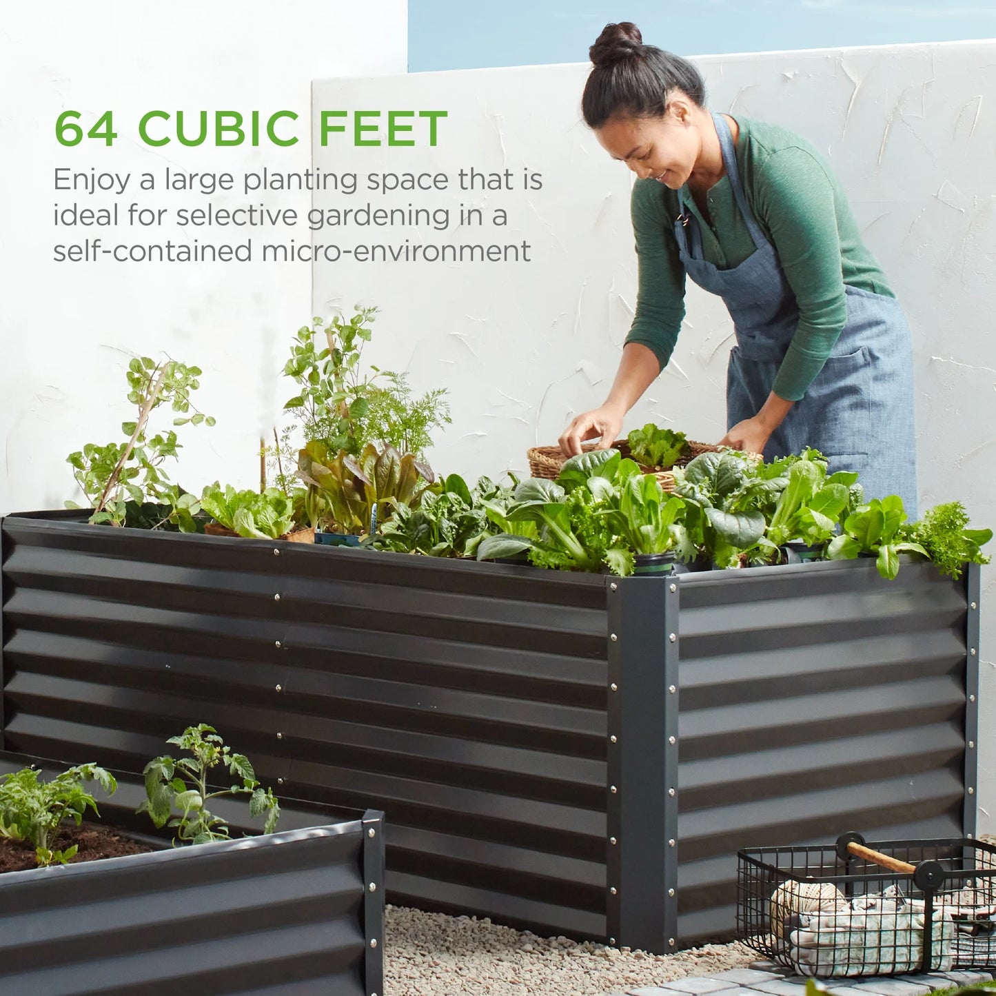 8X4X2Ft Outdoor Metal Raised Garden Bed, Planter Box for Vegetables, Flowers, Herbs - Gray