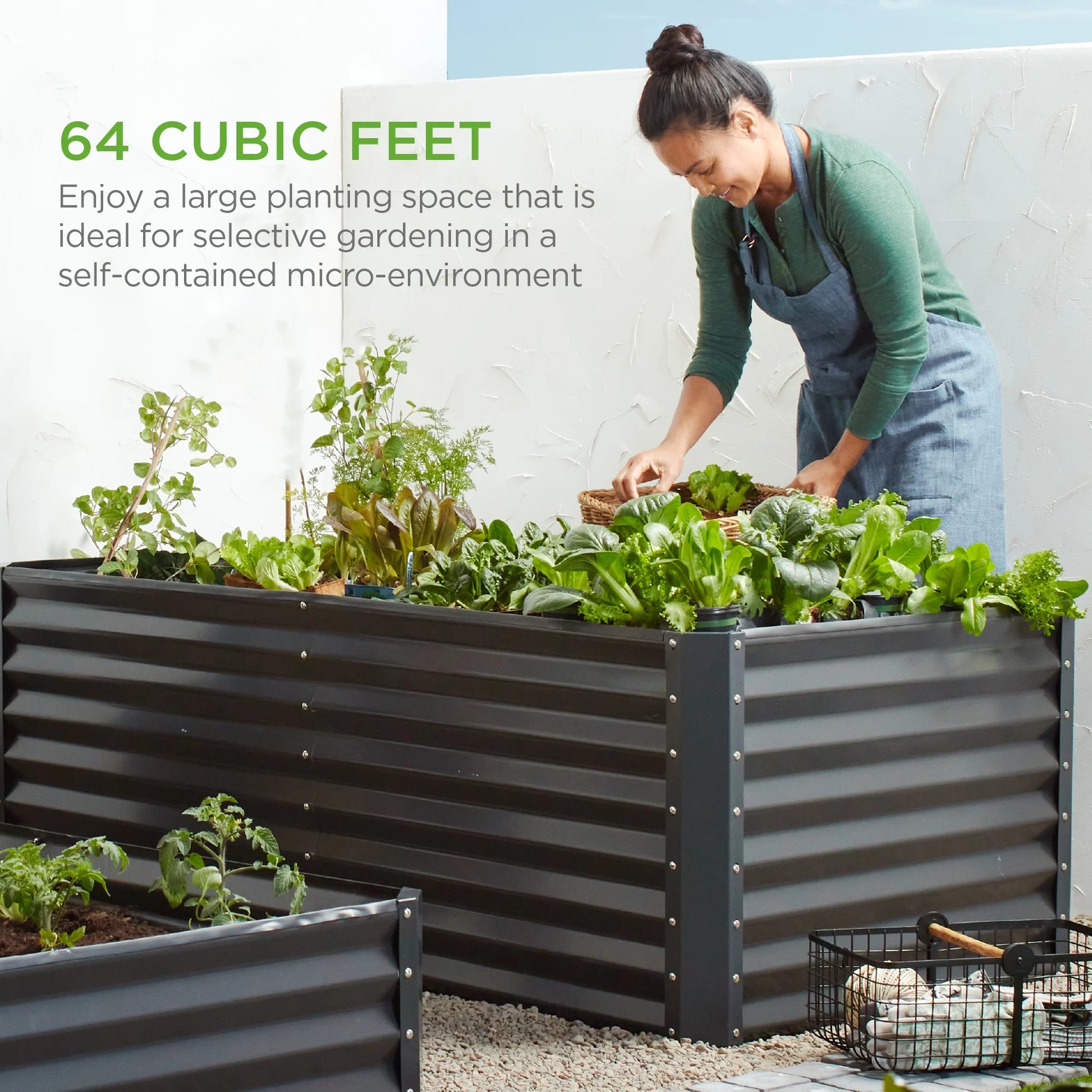 8X4X2Ft Outdoor Metal Raised Garden Bed, Planter Box for Vegetables, Flowers, Herbs - Gray