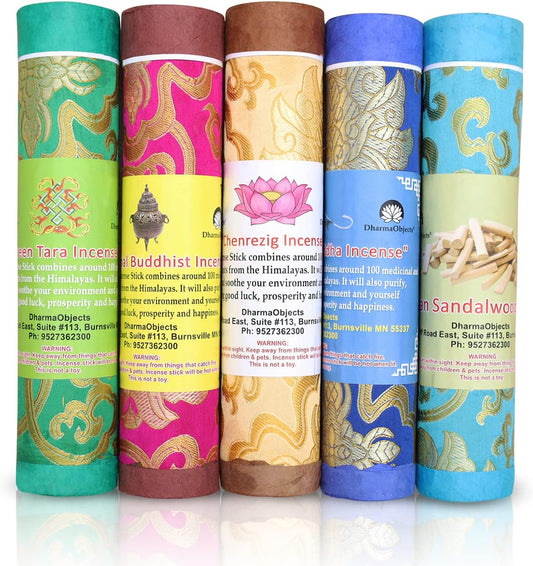 5 Packs Variety Tibetan Spiritual and Medicinal Incense Sticks