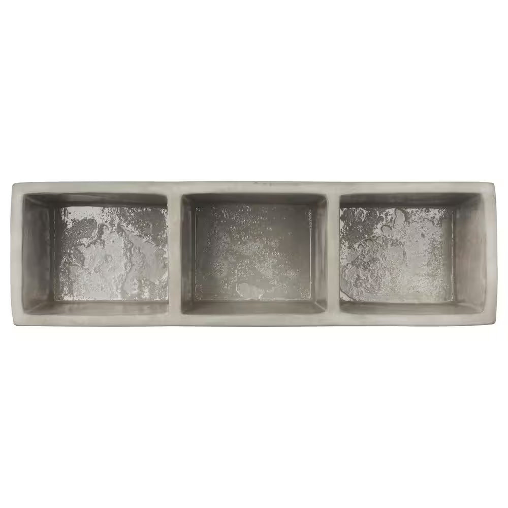 12.3 In. Trio Medium Concrete Gray Concrete Planter (3.6 In. L X 12.3 In. W X 3.5 In. H)