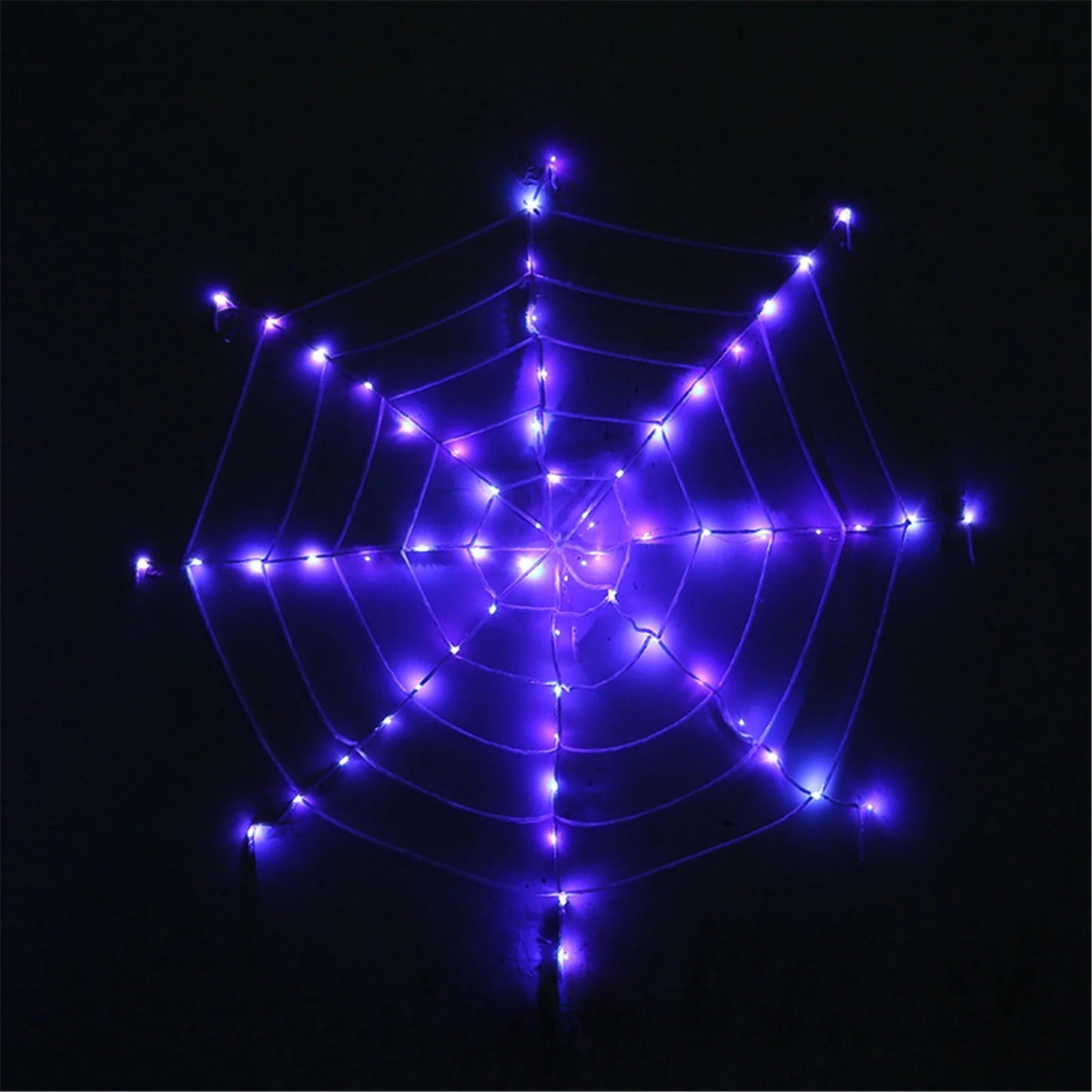 Halloween LED Spider Web Light,Horror Festival Theme Yard Decoration,Usb Remote-Control Glowing Spider Web Light for Indoor Outdoor Setup