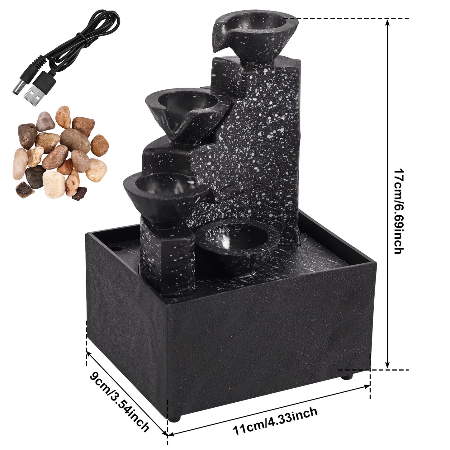 Pcapzz Indoor & Outdoor ABS Tabletop Waterfall Fountain