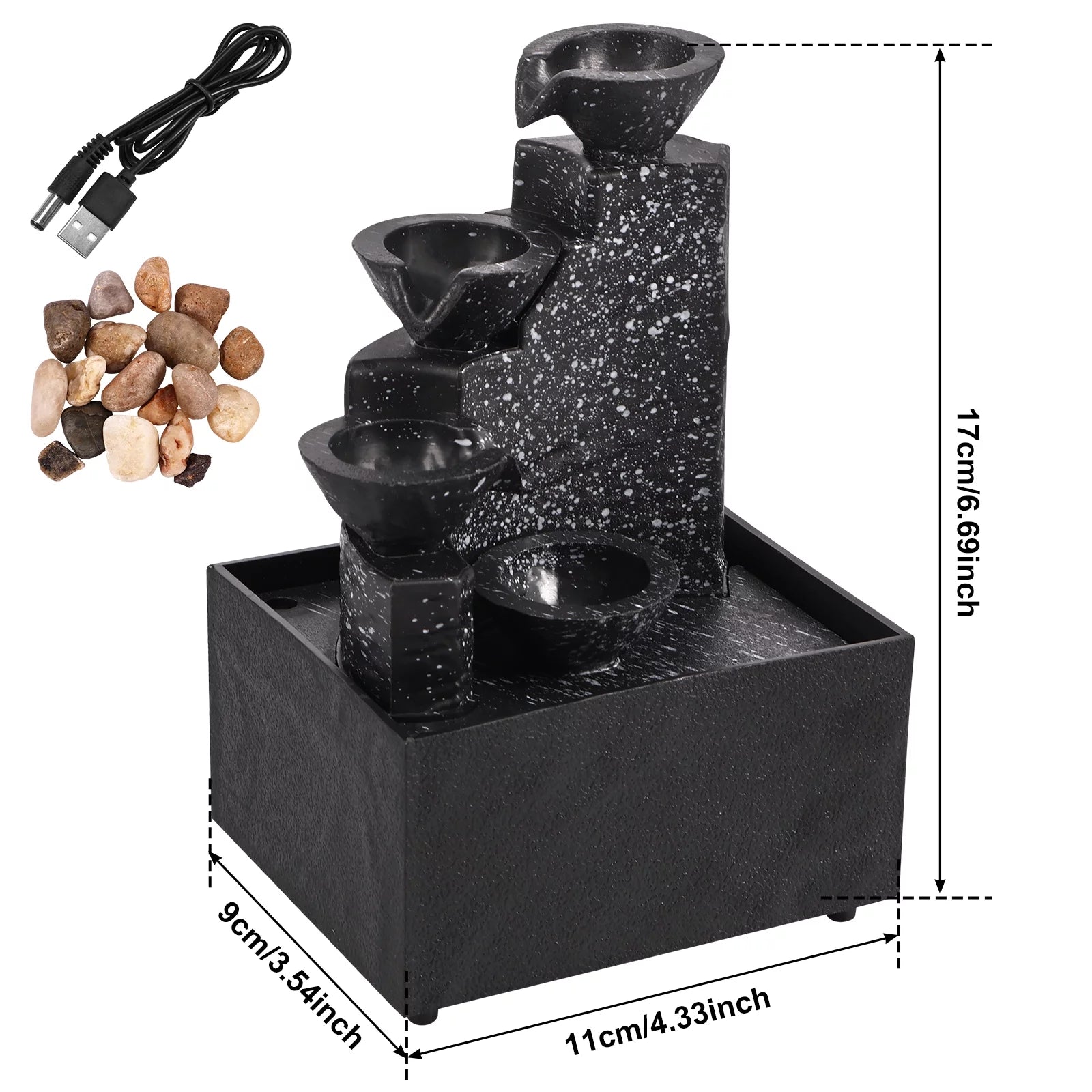 Pcapzz Indoor & Outdoor ABS Tabletop Waterfall Fountain