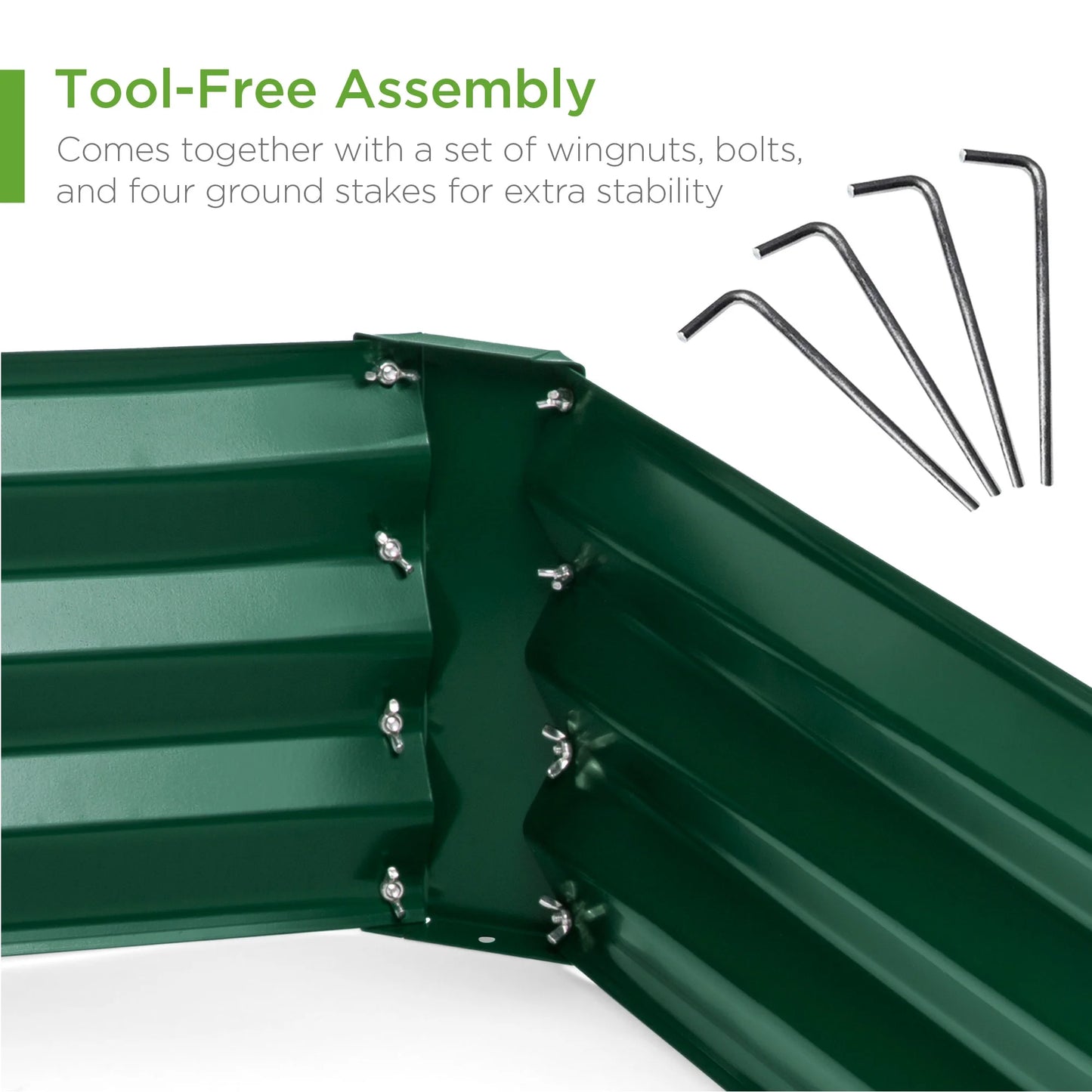 6X3X1Ft Outdoor Metal Raised Garden Bed for Vegetables, Flowers, Herbs, Plants - Dark Green