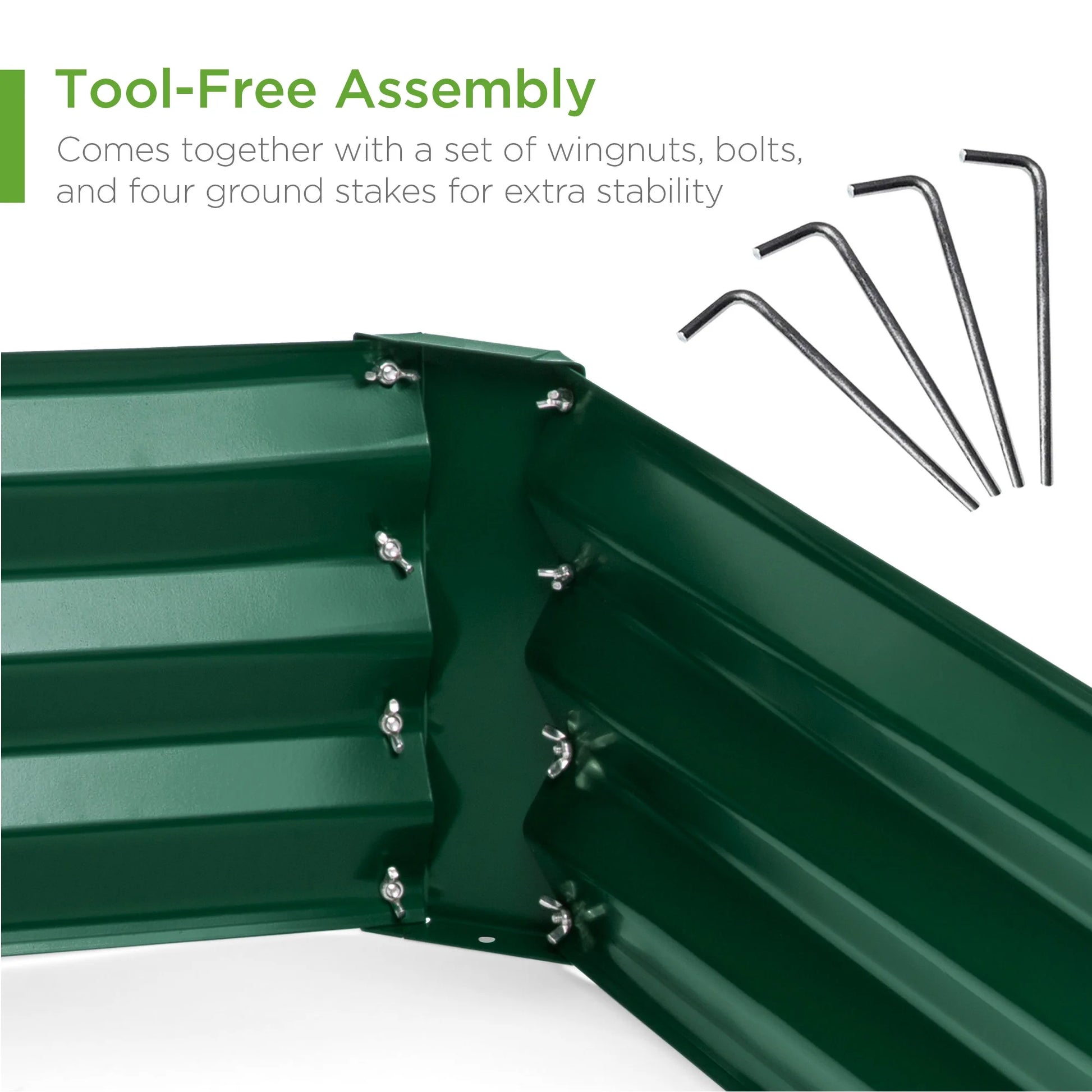 6X3X1Ft Outdoor Metal Raised Garden Bed for Vegetables, Flowers, Herbs, Plants - Dark Green