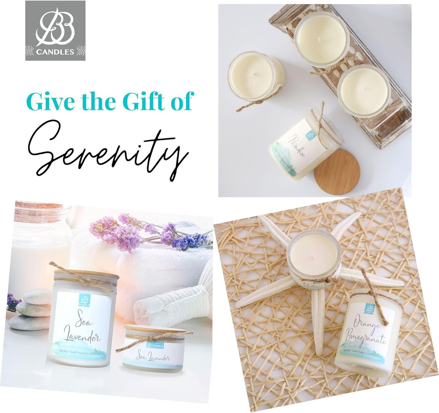 Coastal Essentials Natural Soy Hand Poured Artisan Candle, Paradise Scent, 12Oz, 90+ Hours Burn Time