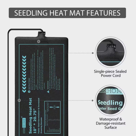 10 In. X 20.75 In. Waterproof Seedling Heat Mat with 40°F to 108°F Thermostat Controller