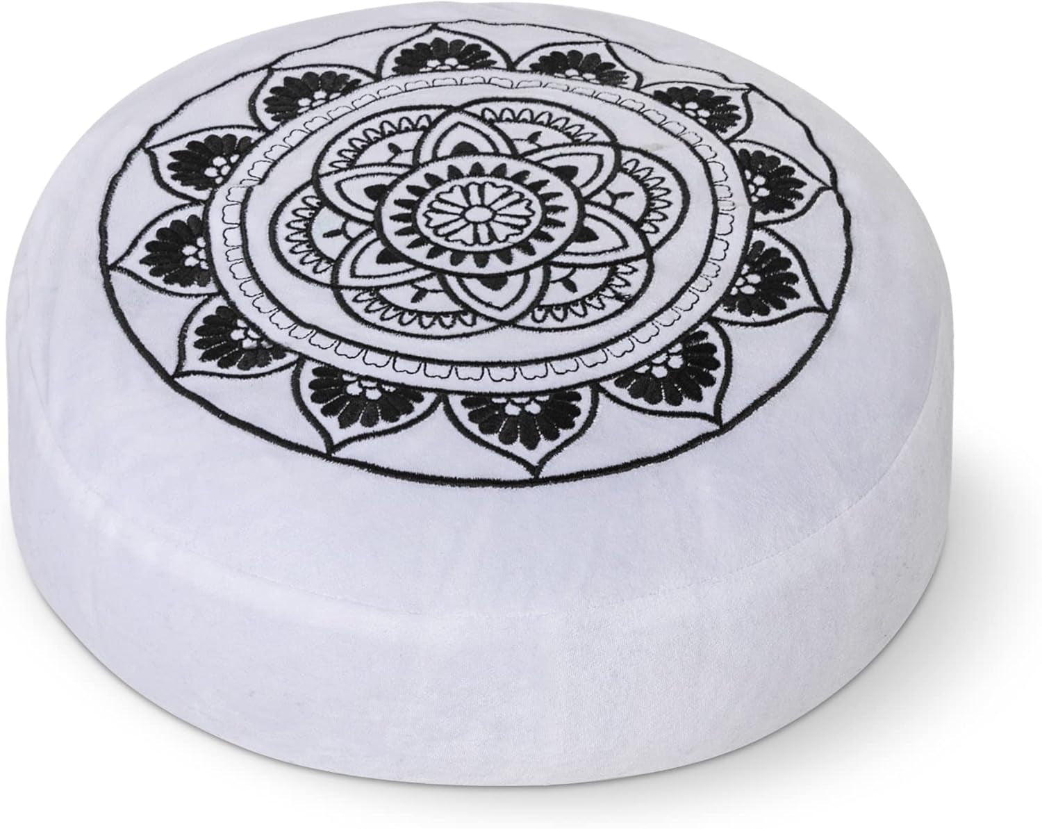 Meditation Cushion Meditation Pillow Seat round Buckwheat Artisan Cushions Casual Seating Studio Floor Cushion for Sitting on Floor or Meditation Chair for Kids & Adults(White)