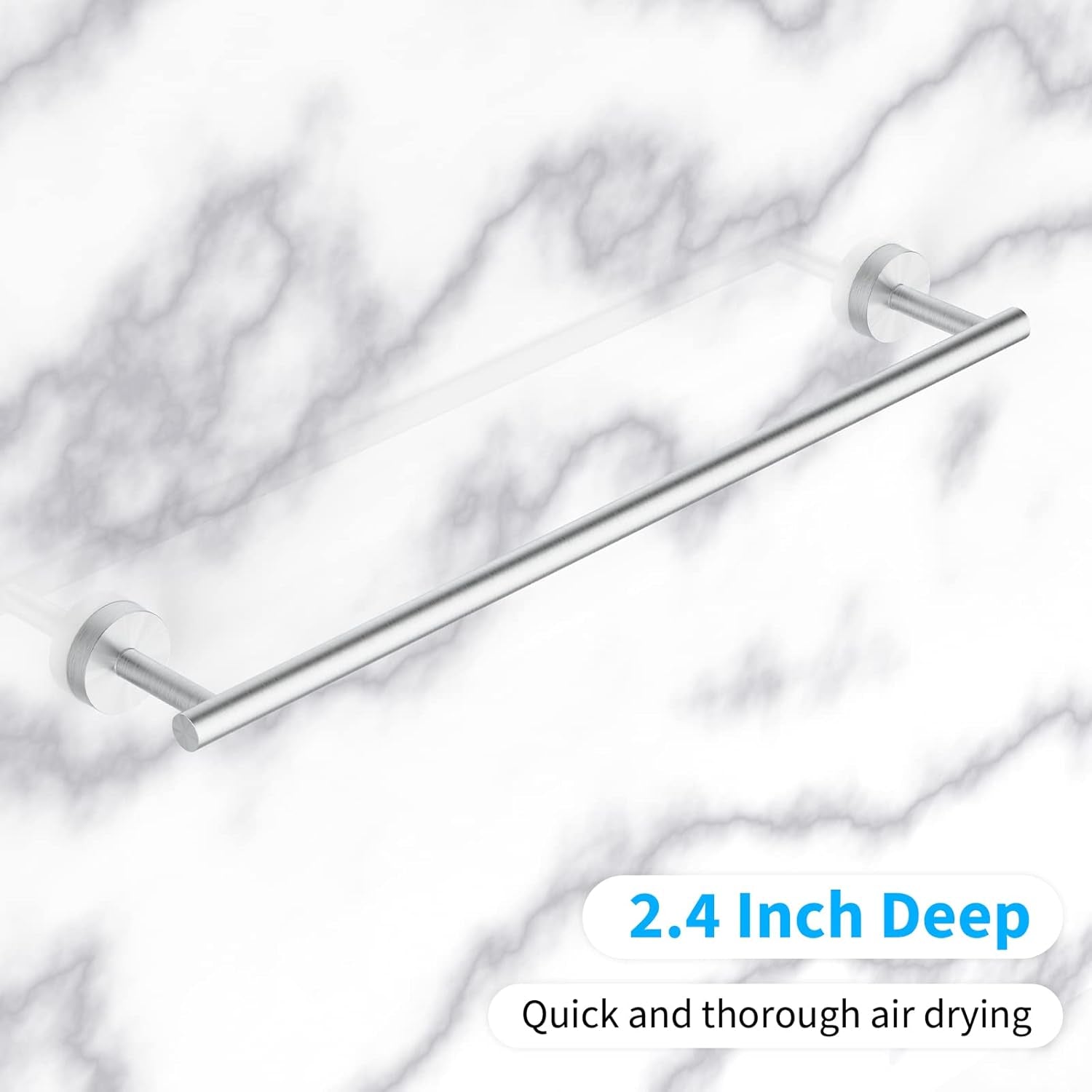 2 Pieces Brushed Nickel Bathroom Towel Bar, 24 Inch Double Towel Racks,Bathroom Towel Holder Towel Hanger for Bathroom Stainless Steel Wall Mount