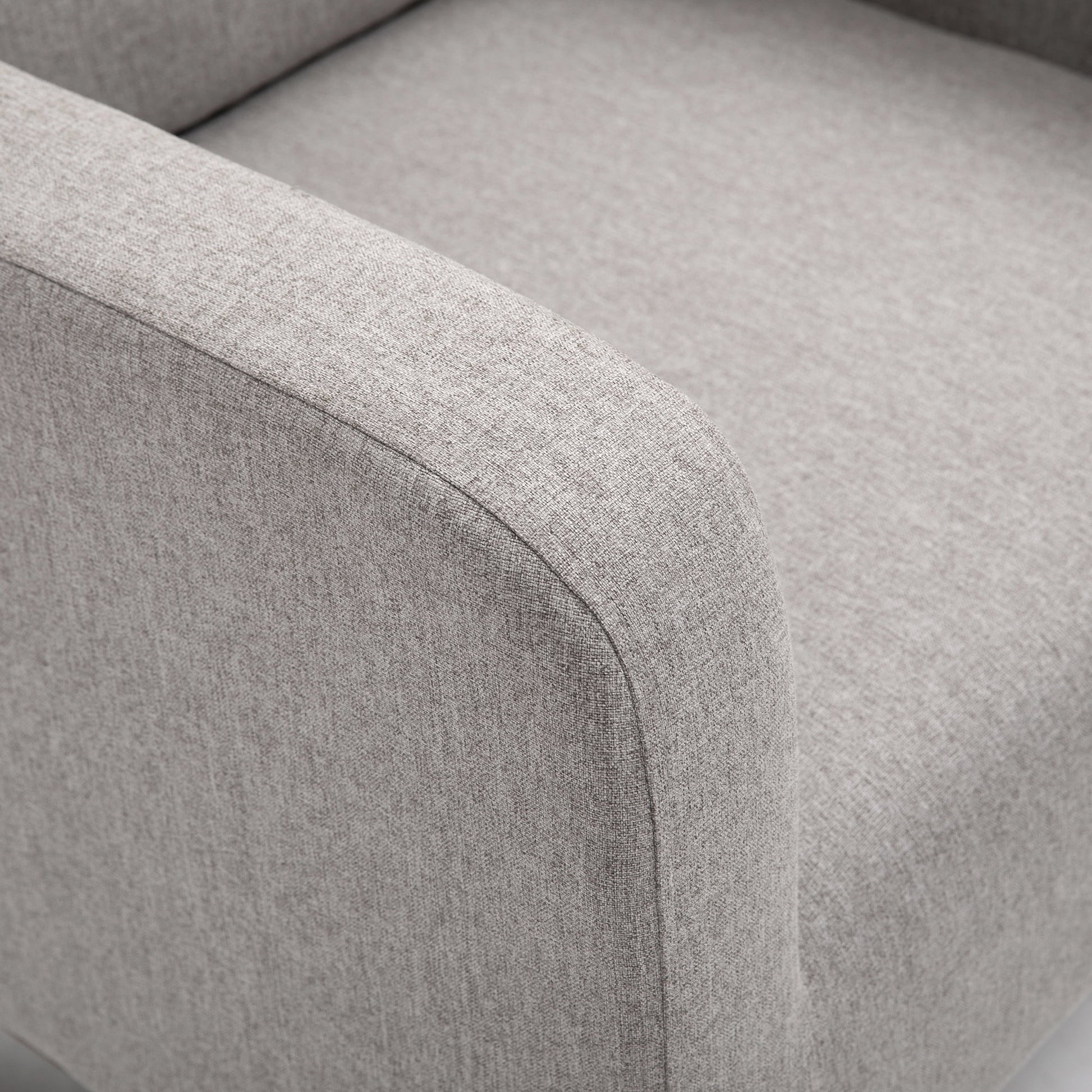 Accent Lounge Rocking Chair with Solid Curved Wood Base, Grey