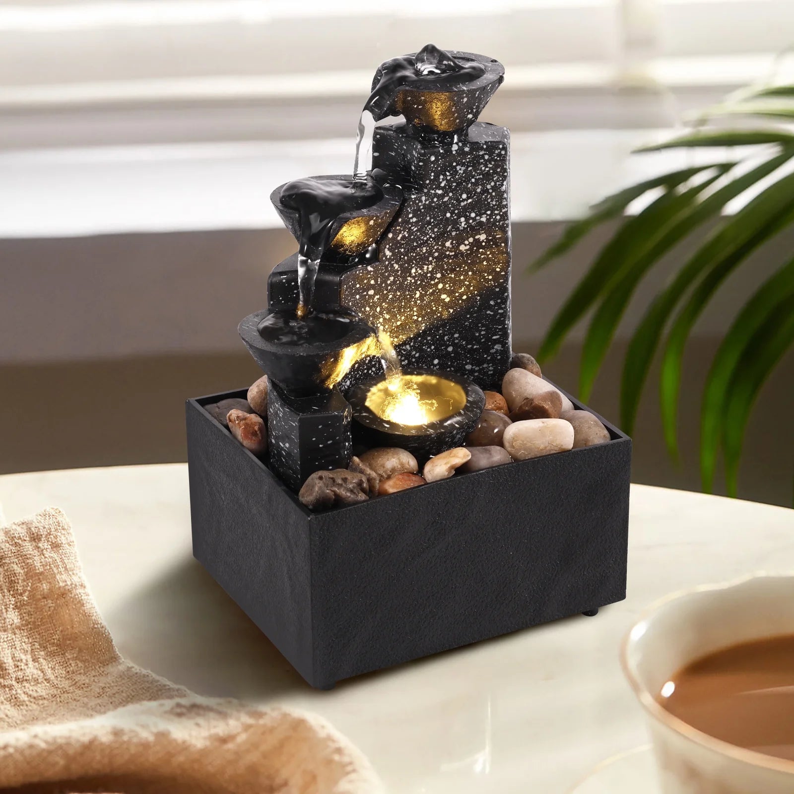 Pcapzz Indoor & Outdoor ABS Tabletop Waterfall Fountain