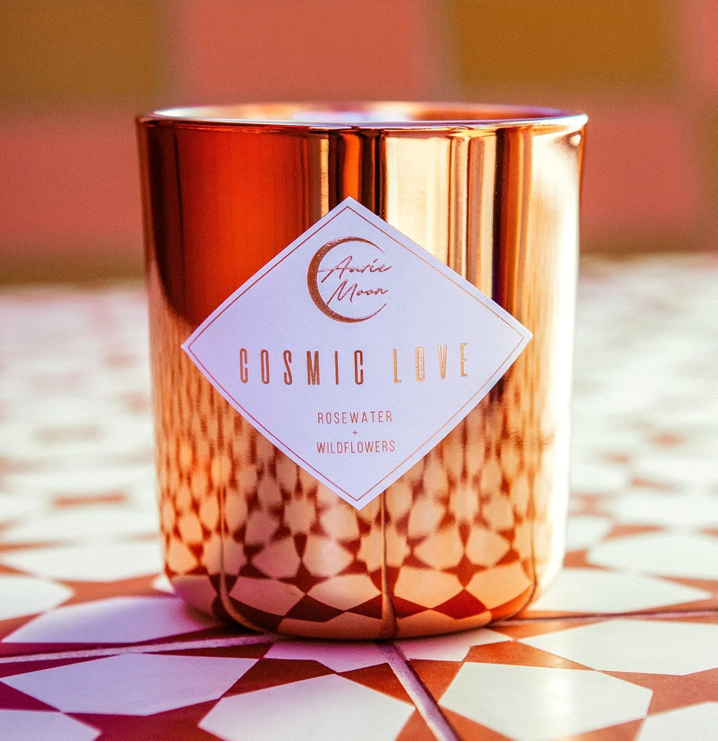 | Rosewater + Wildflowers Scented Luxury Soy Coconut Candle for Women | Slow 70+ Hour Burn | Wood Crackling Wicks | 12 Oz Premium Glass | Hand-Poured in California