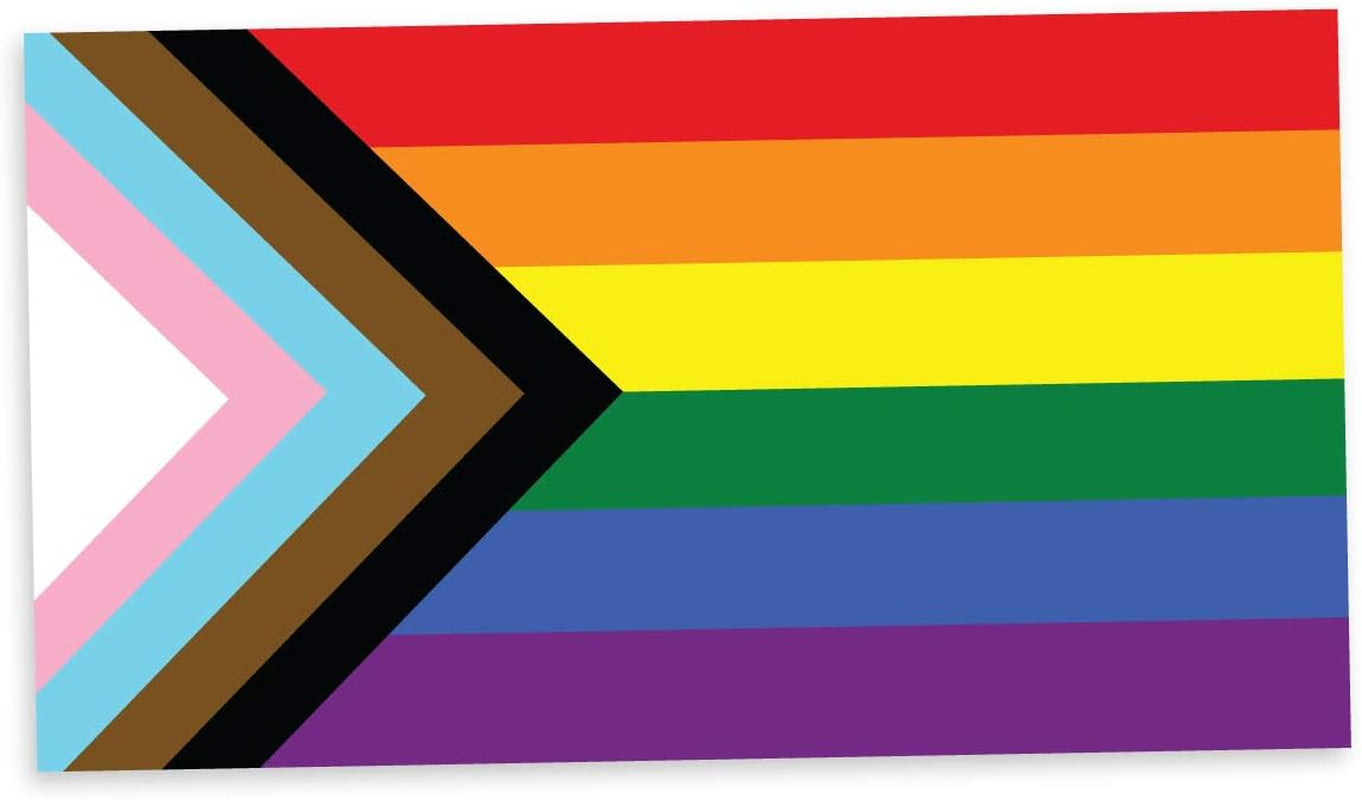 Progress Pride Flag LGBTQ POC Transgender Flag - Vinyl Decal Sticker 4 Inch