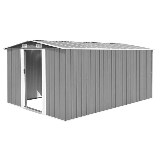 Garden Shed Gray Galvanized Steel 101.2 X 154.3 X 71.3 In