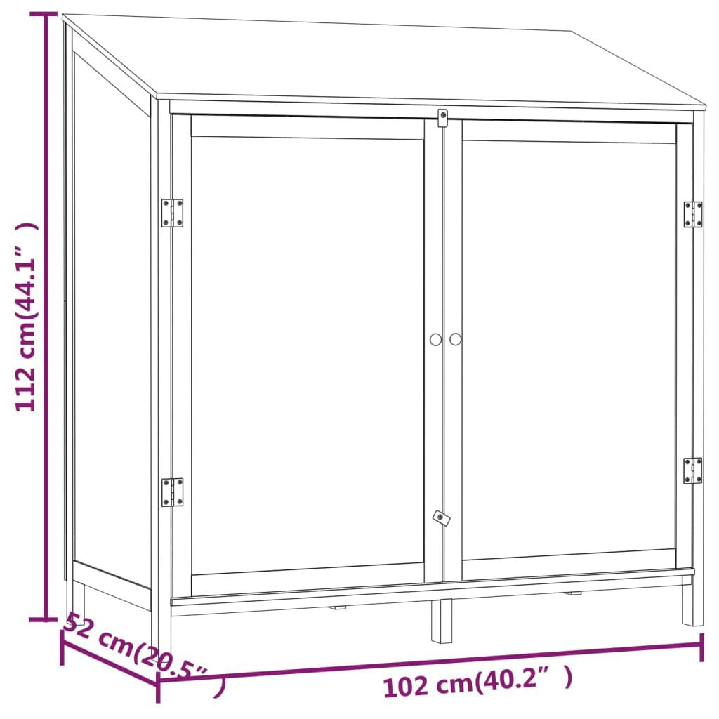 Garden Shed Anthracite Solid Fir Wood Medium Garden Shed