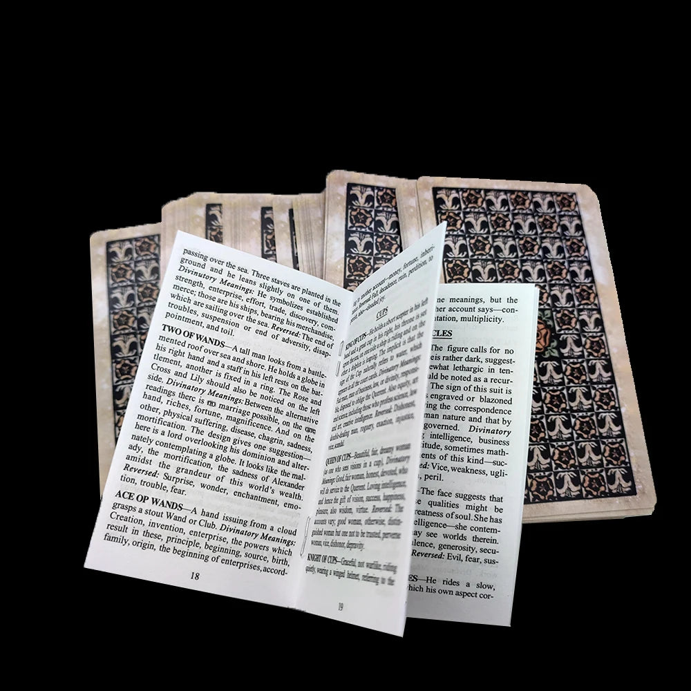 The Vintage Divination Tarot Deck, 78 Antique Style Tarot Cards with Guidebook, Standard Size: 4.75" X 2.75"