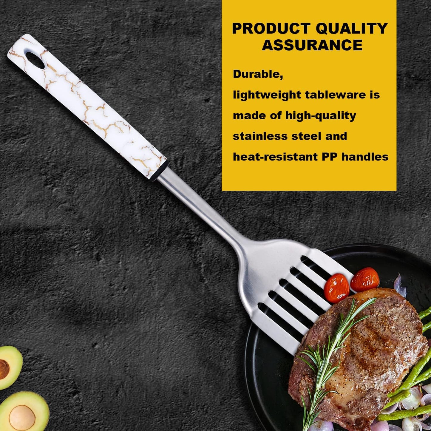 Stainless Steel Kitchen Utensil Set - 11 Cooking Utensils - Nonstick Kitchen Utensils Cookware Set White…