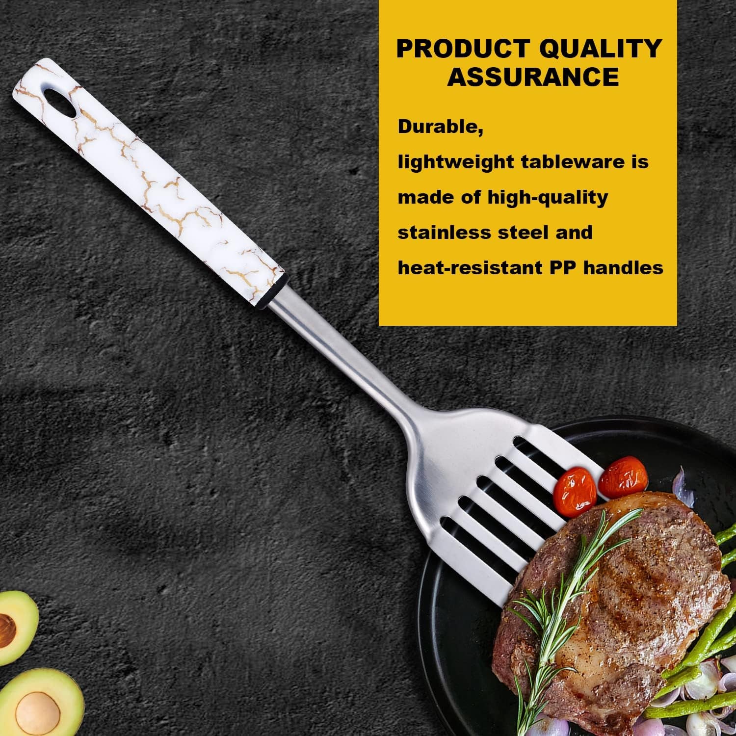 Stainless Steel Kitchen Utensil Set - 11 Cooking Utensils - Nonstick Kitchen Utensils Cookware Set White…