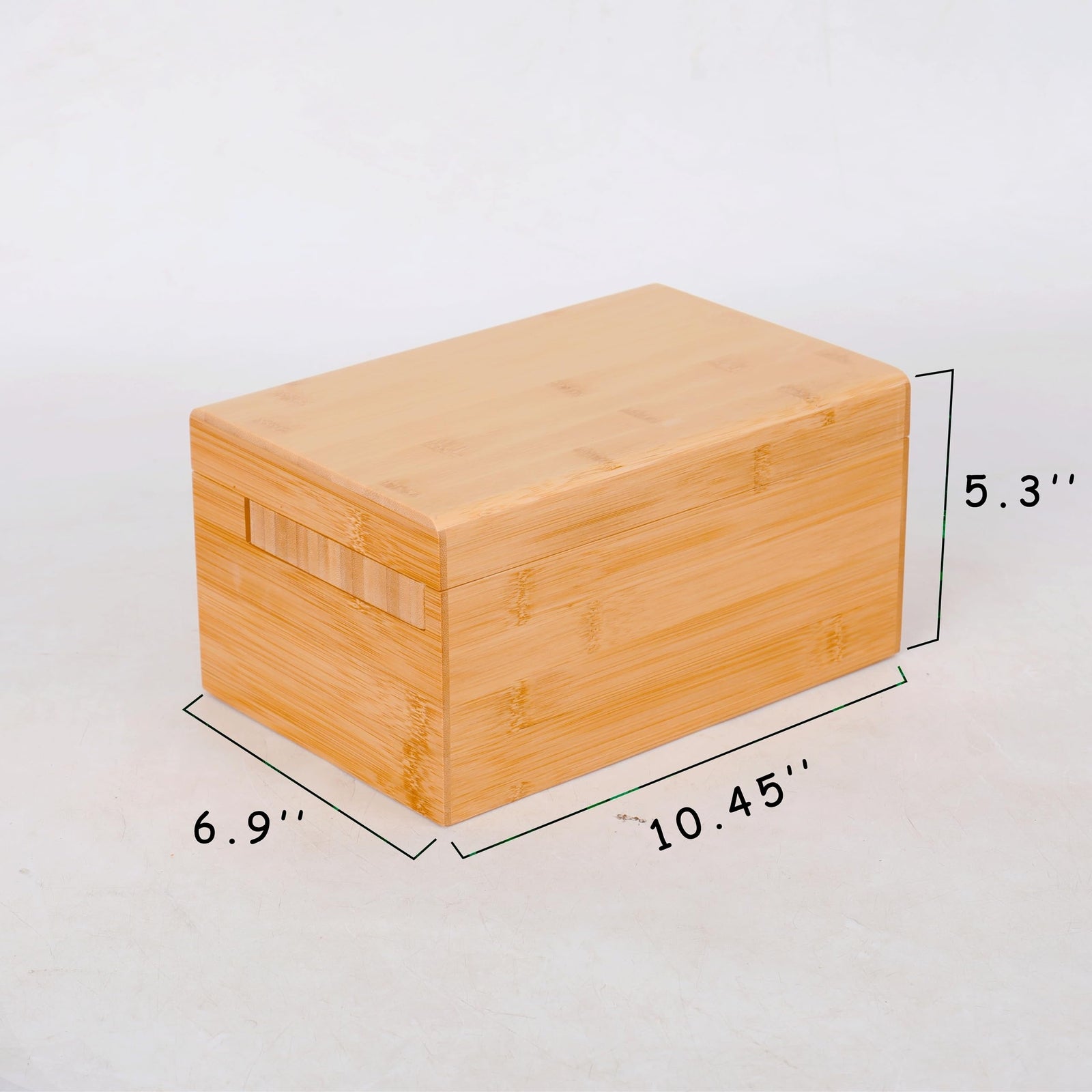 Large Wooden Box Bamboo Storage with Rolling Tray Container Airtight Jars