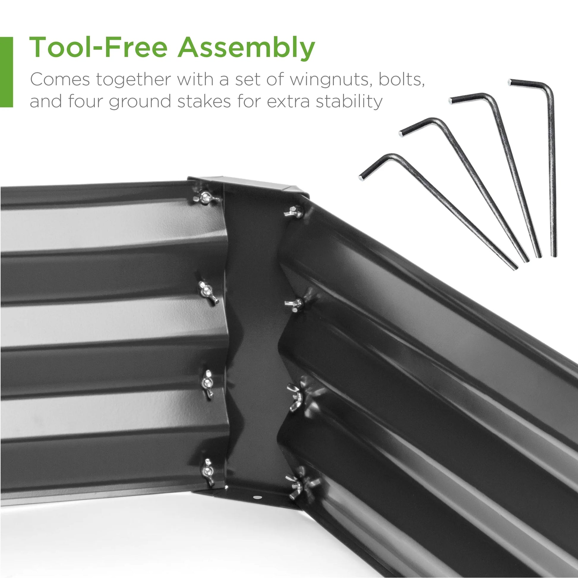 6X3X1Ft Outdoor Metal Raised Garden Bed for Vegetables, Flowers, Herbs, Plants - Dark Gray