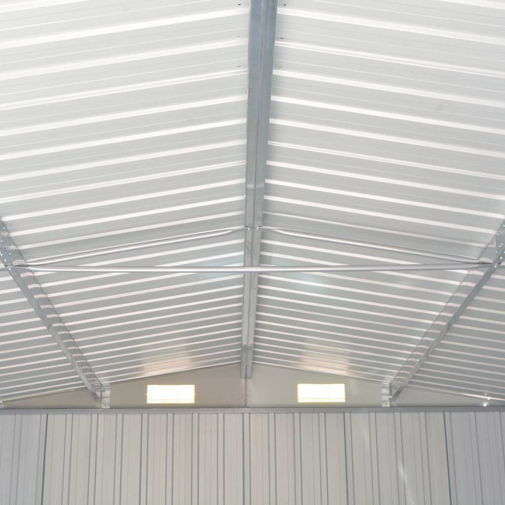 Garden Shed Gray Galvanized Steel 101.2 X 154.3 X 71.3 In